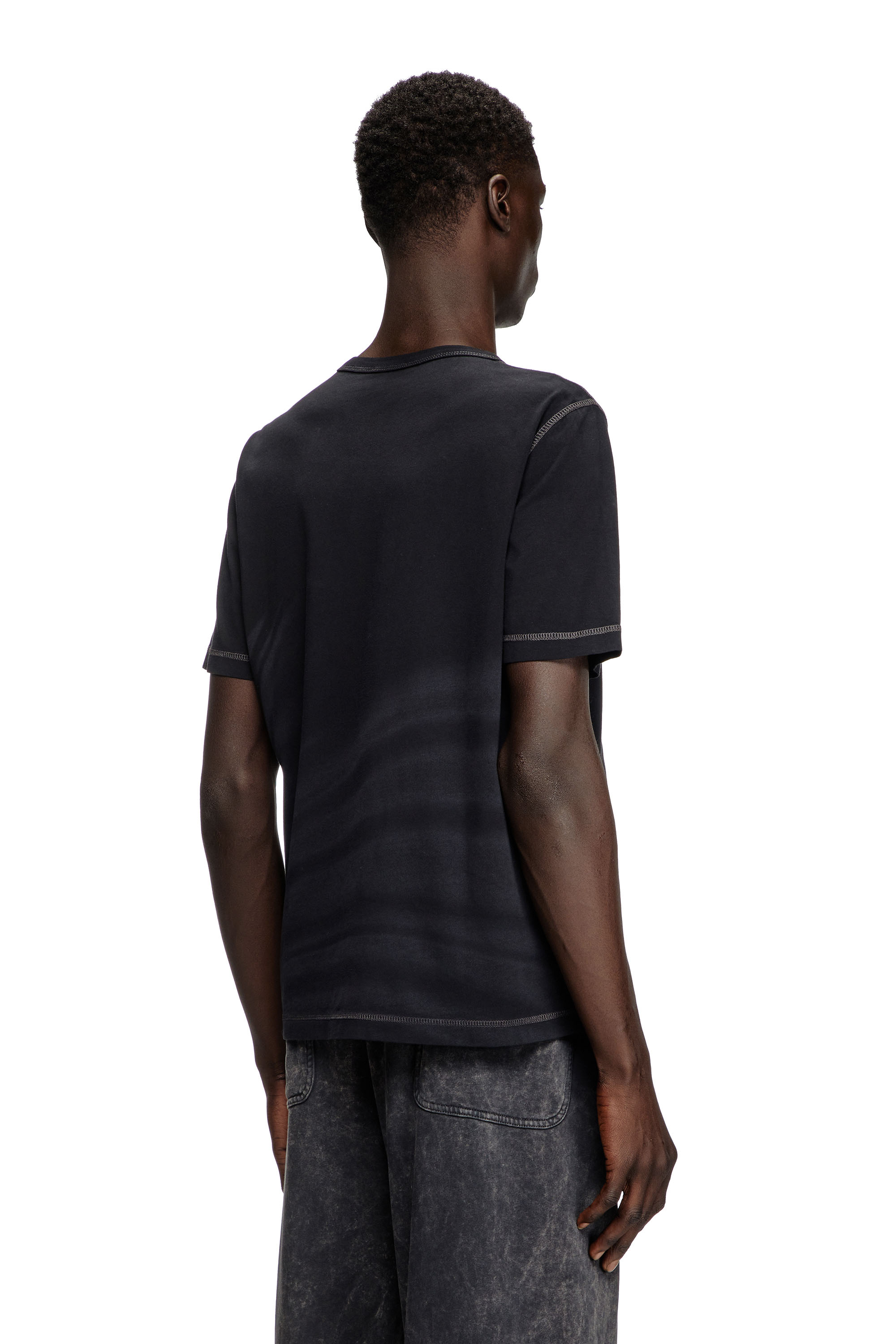 Diesel - T-ADJUST-R13, Male's Laser-faded logo T-shirt in ブラック - 4