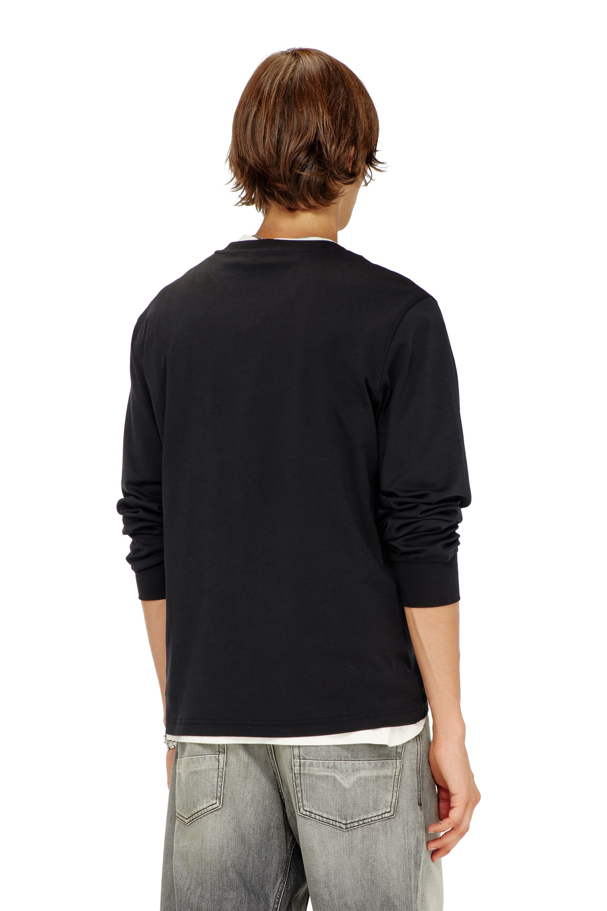 Diesel - T-MIEGOR-LS-MET, Male's 長袖Tシャツ in ブラック - 3
