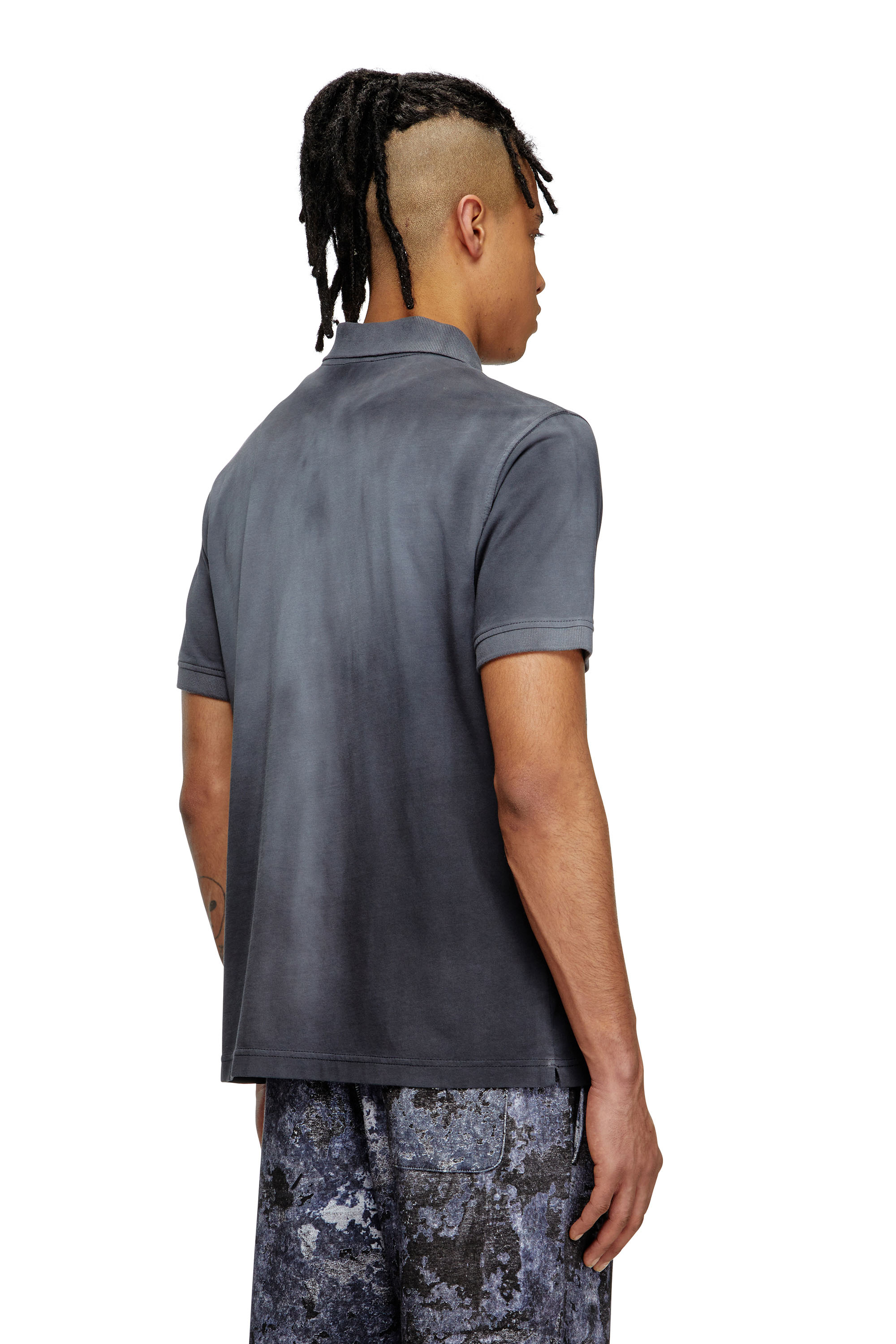 Diesel - T-REJUST-R3, Male's Jersey polo shirt with logo embroidery in ブラック - 4