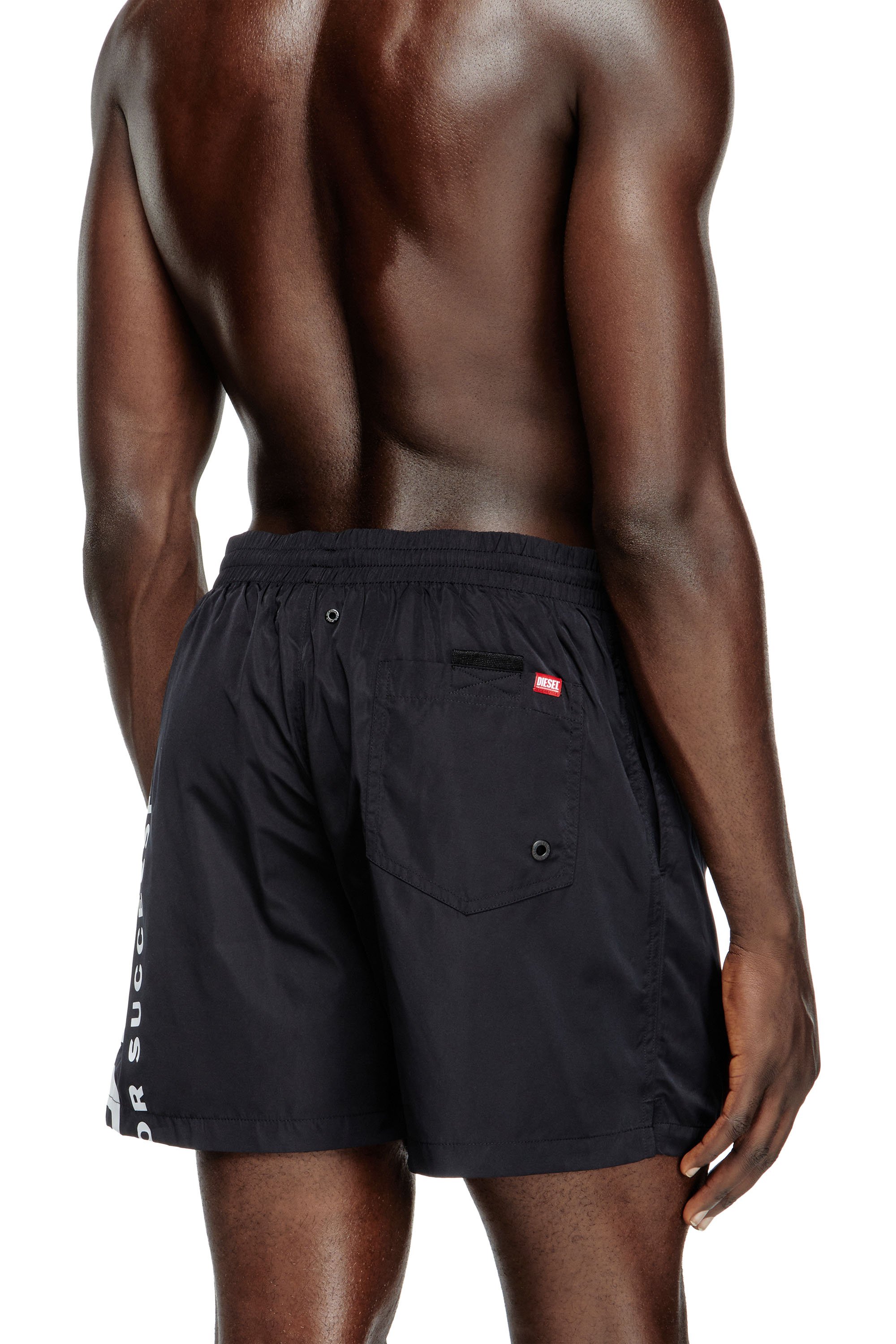 Diesel - RIO-41-D-CORE, Male's Mid-length swim shorts with maxi logo in ブラック/ホワイト - 3