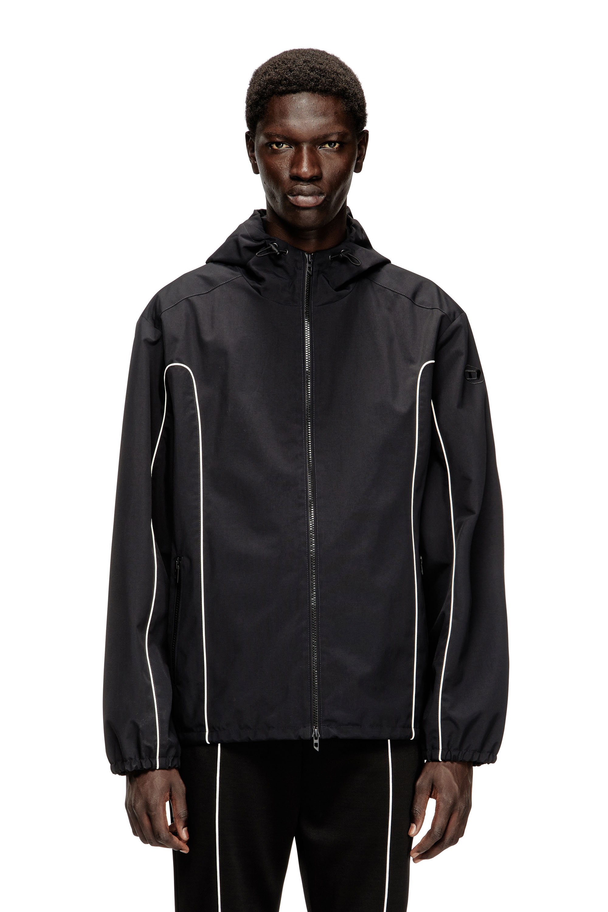 Diesel - J-HIVES-WRD, Male's フード付きジャケット in ブラック - 1