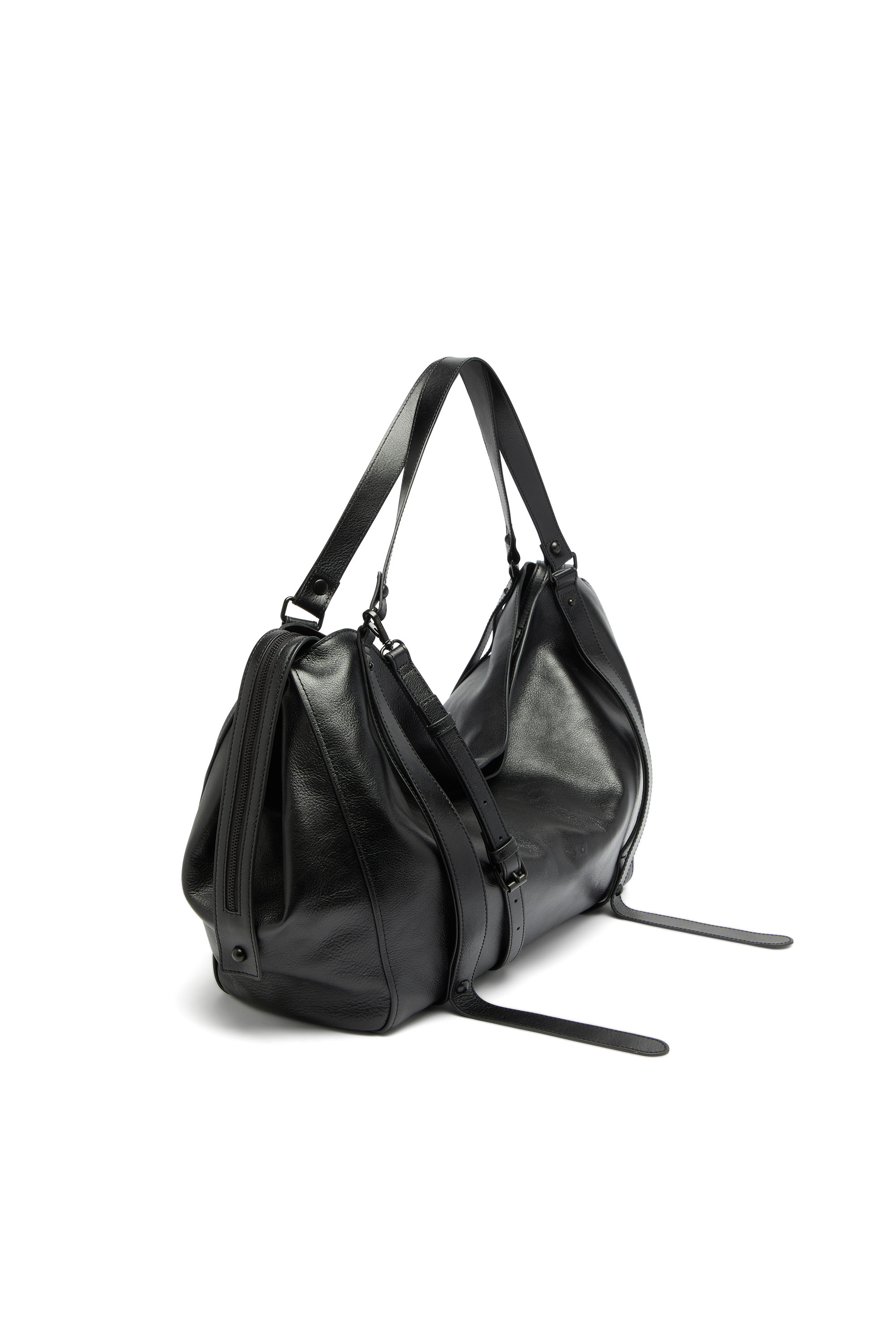 Diesel - D-ONE DUFFLE 48H, Unisex's D-One-Duffle bag in leather in ブラック - 4
