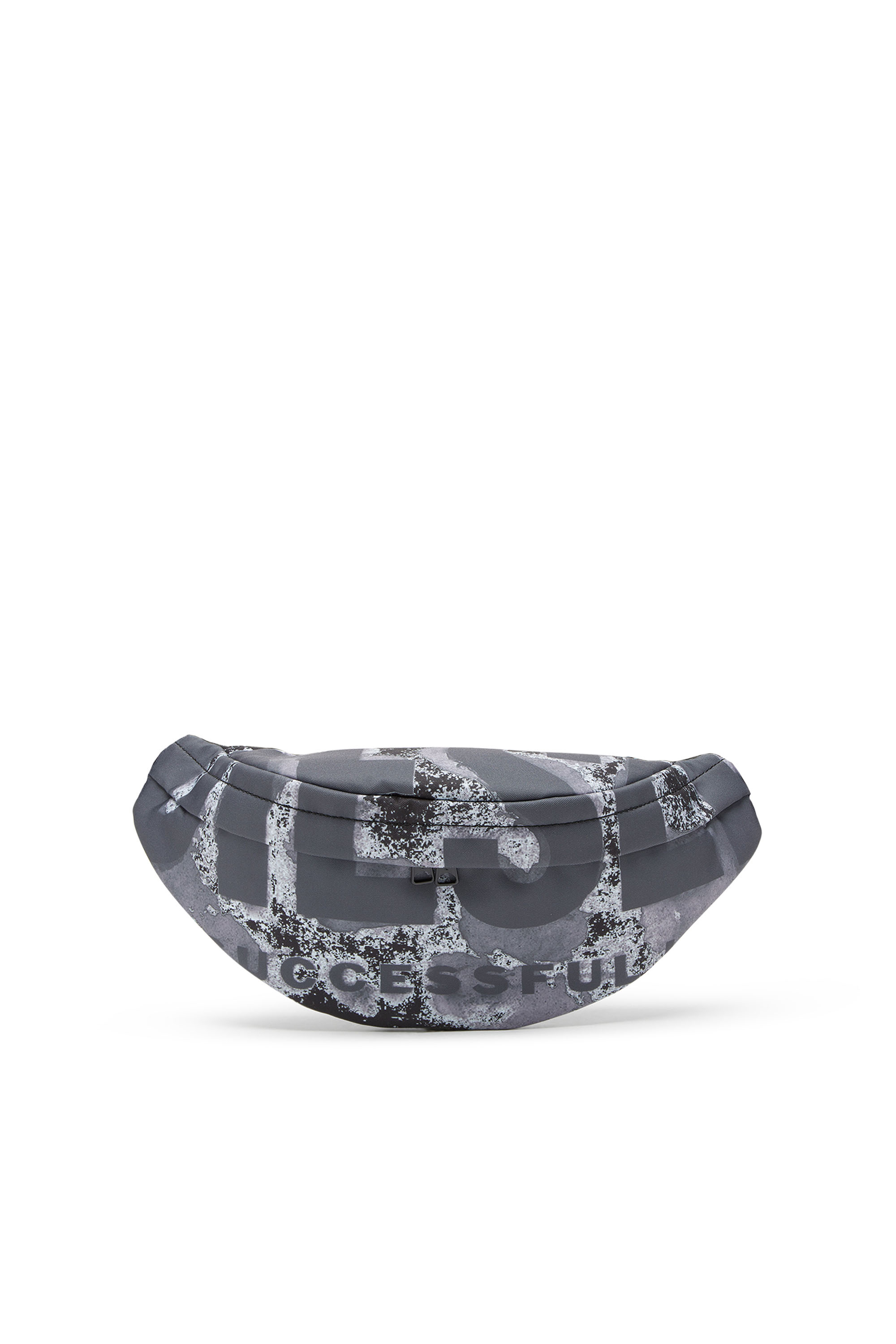 Diesel - RAVE BELTBAG X, Male's Rave-Belt bag with bleeding logo print in ブラック/グレー - 1