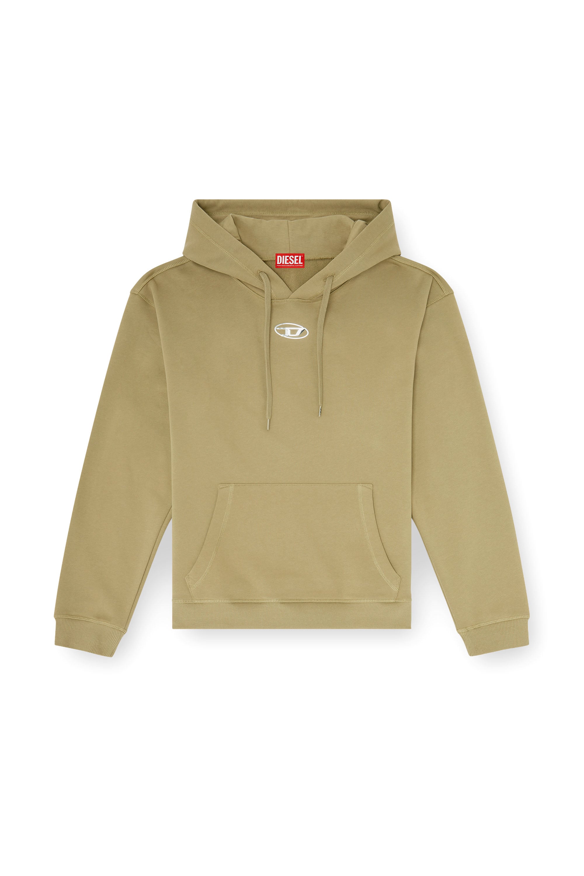 Diesel - S-NORM-HOOD-IOD, Male's プルオーバーパーカー in オリーブグリーン - 3