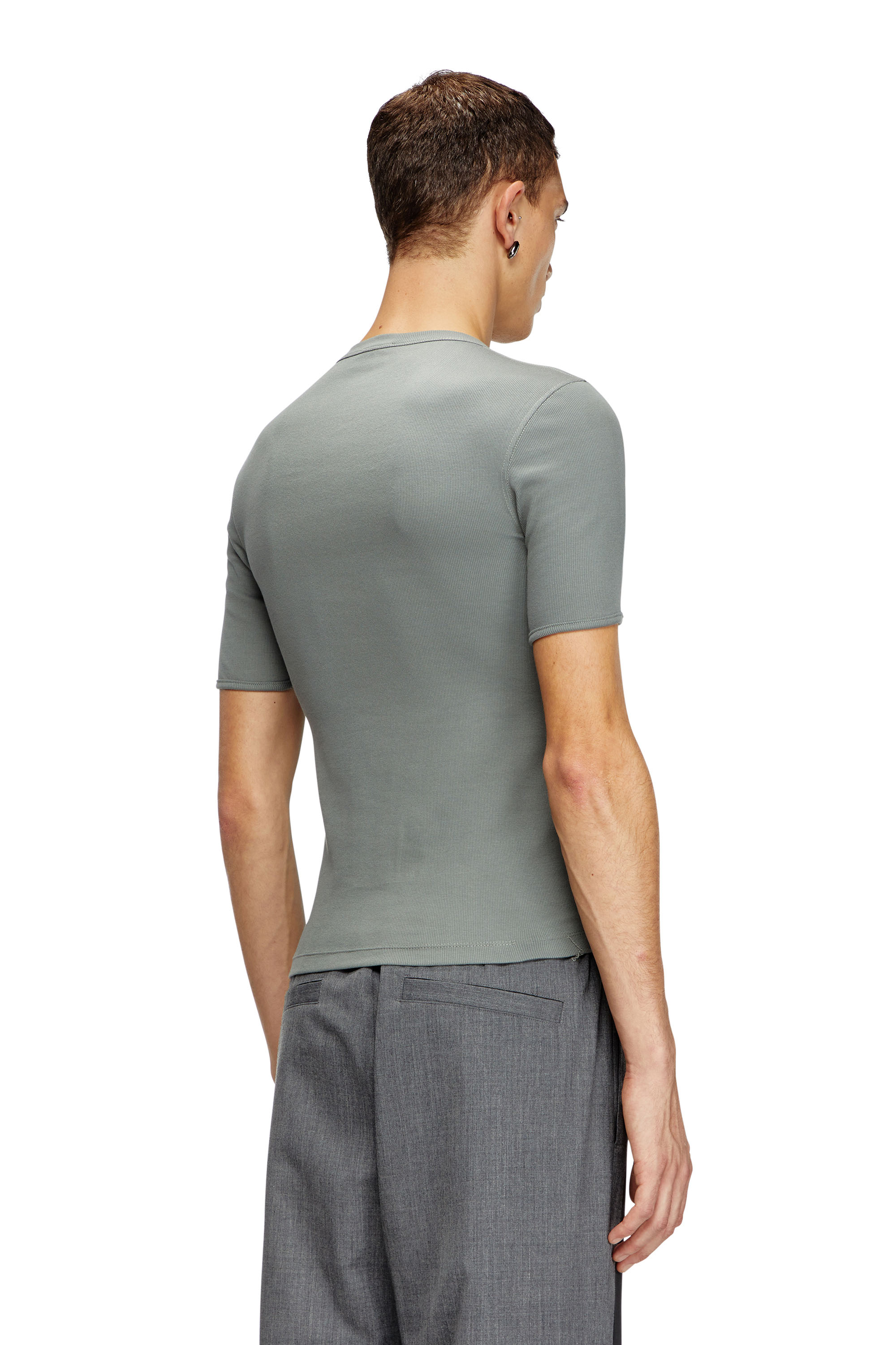 Diesel - T-RIBBER-DD, Unisex's Tシャツ in ダークグレー - 4