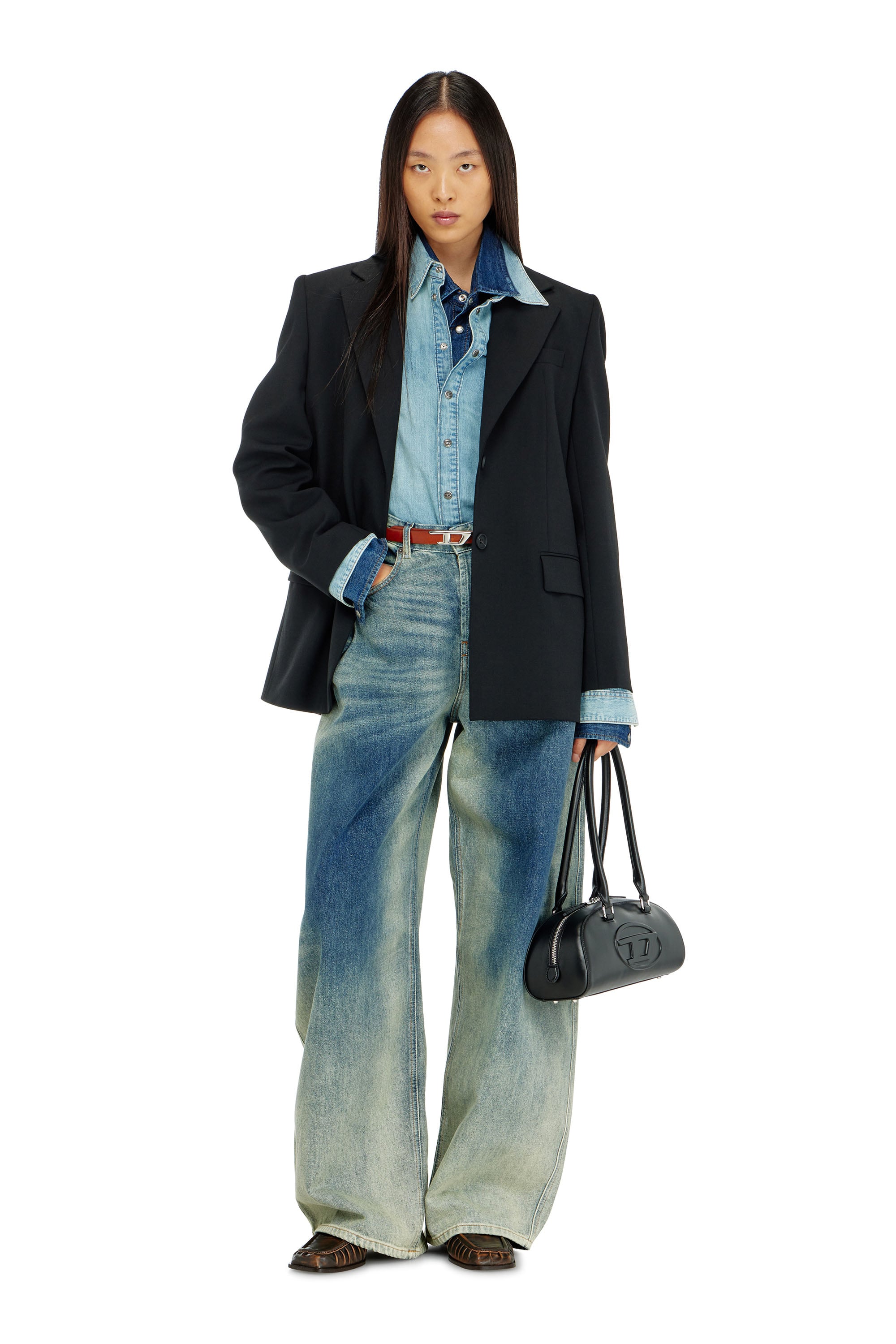 Diesel - Female's Relaxed Jeans 1987 D-Khelz 007EF, ミディアムブルー - 1