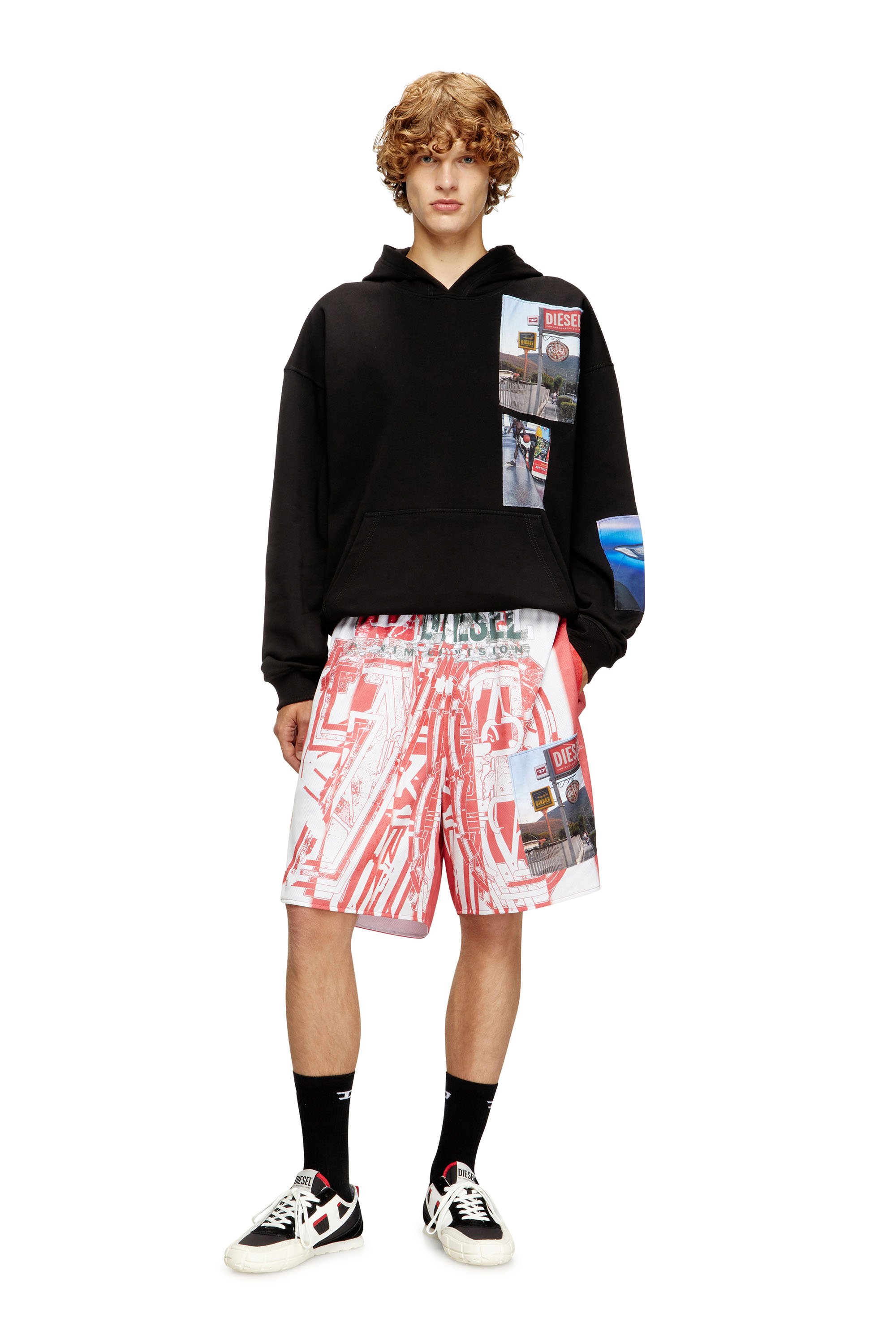 Diesel - S-BOXT-HOOD-T6, Male's Hoodie with logo photo patches in ブラック - 2
