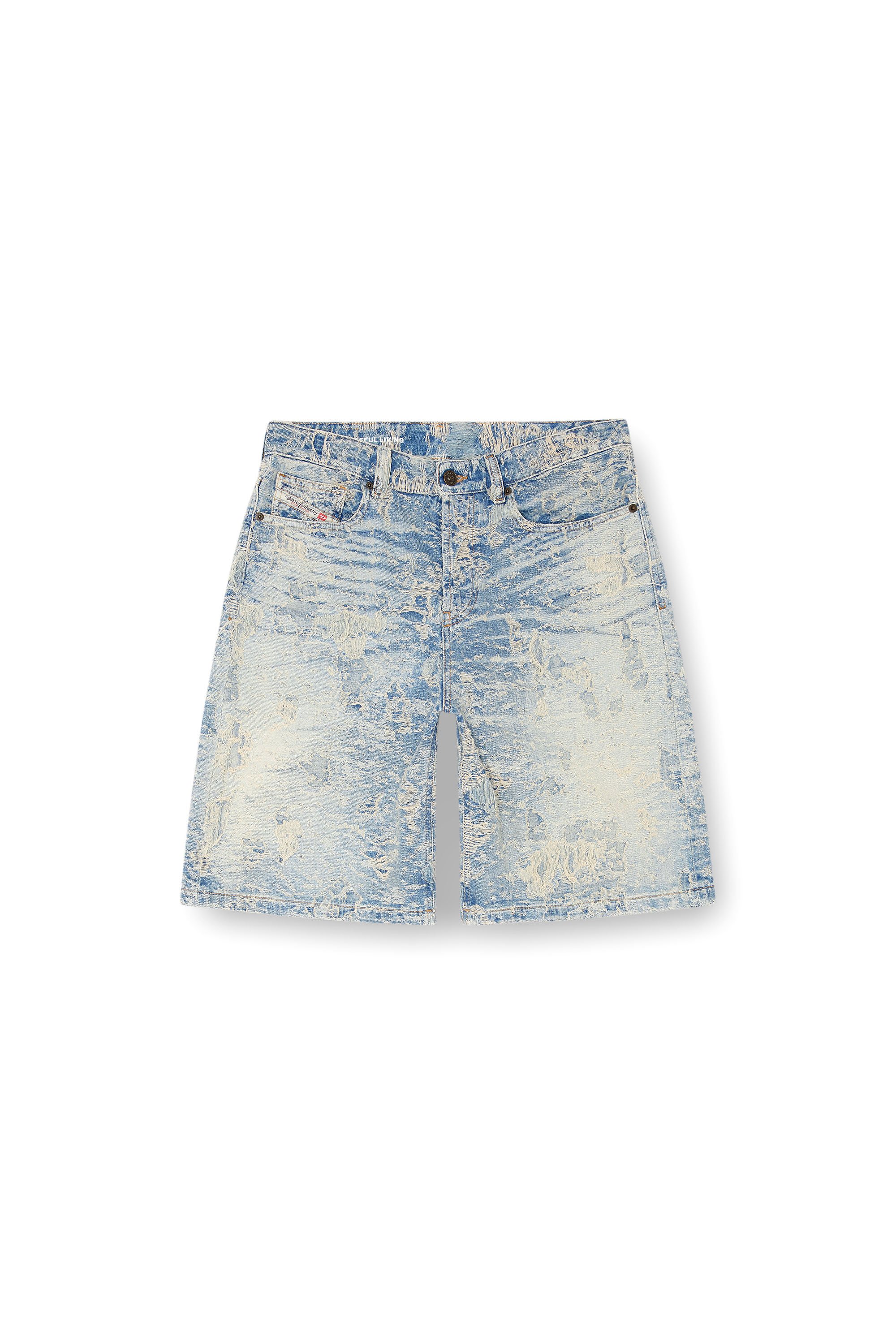 Diesel - DE-SIRE-SHORT-FSF, Female's Shorts in dirty jacquard denim in ライトブルー - 3