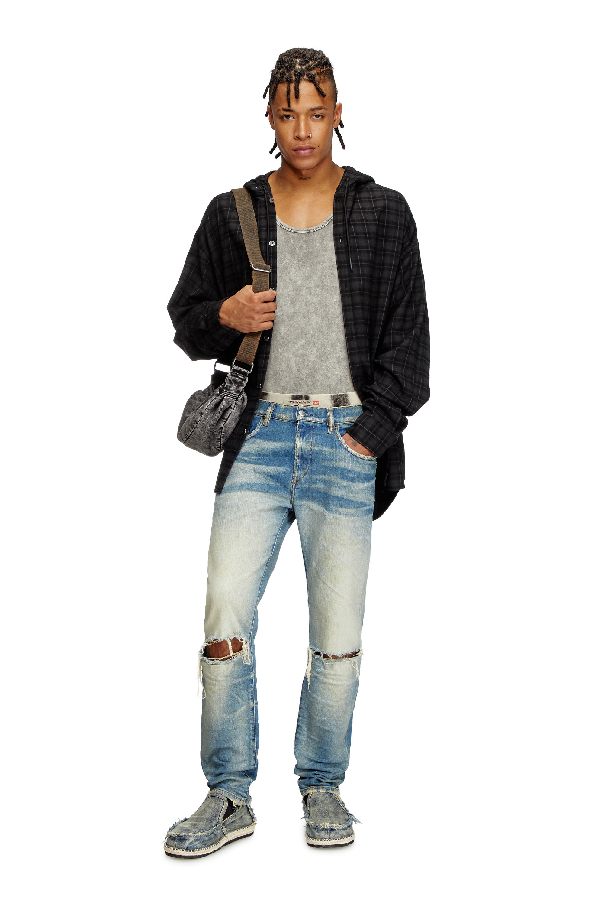 Diesel - Male's Slim Jeans 2019 D-Strukt 09L28, ミディアムブルー - 1