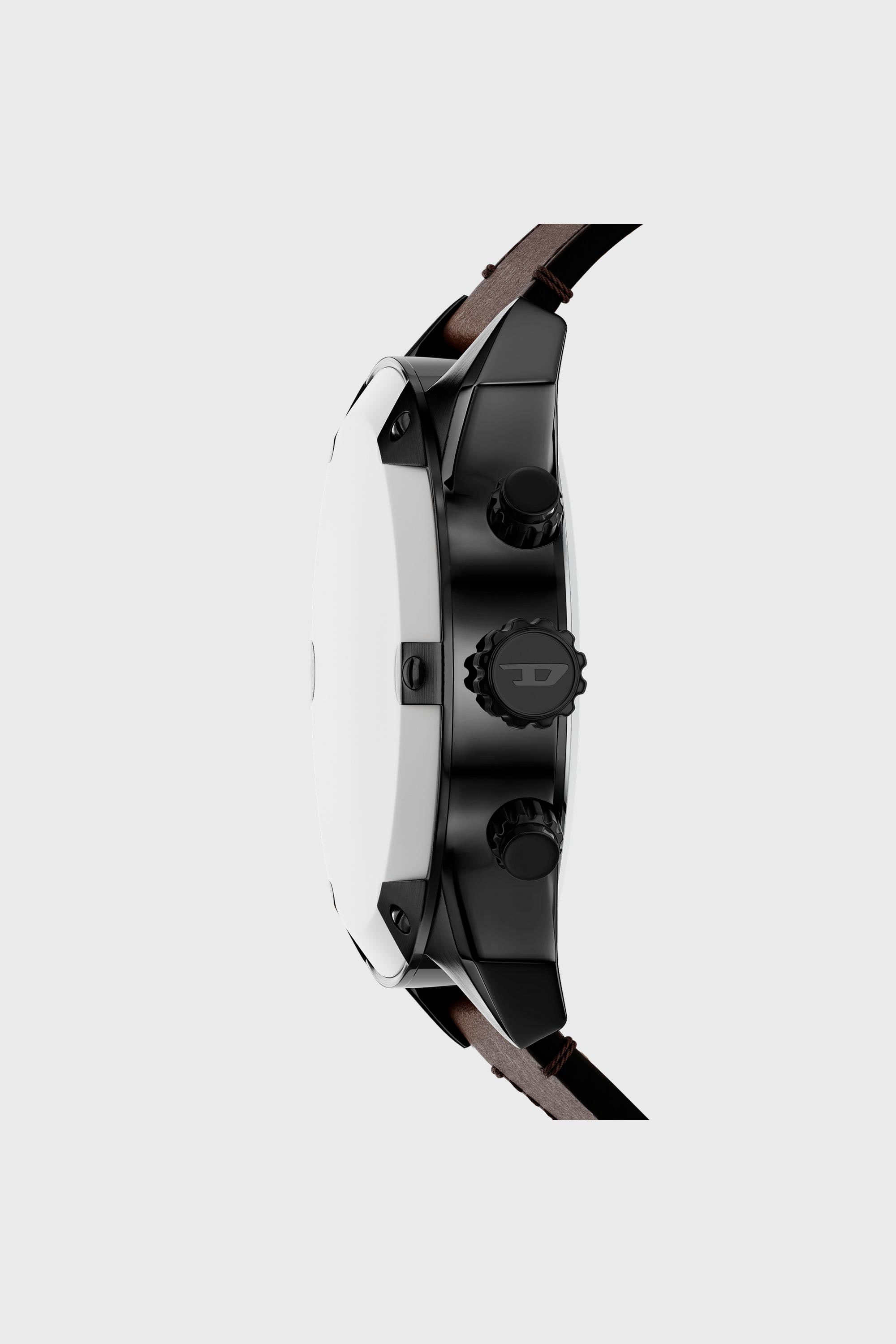 Diesel - DZ4735 WATCH, Male's Spiked brown leather watch in ブラウン - 2