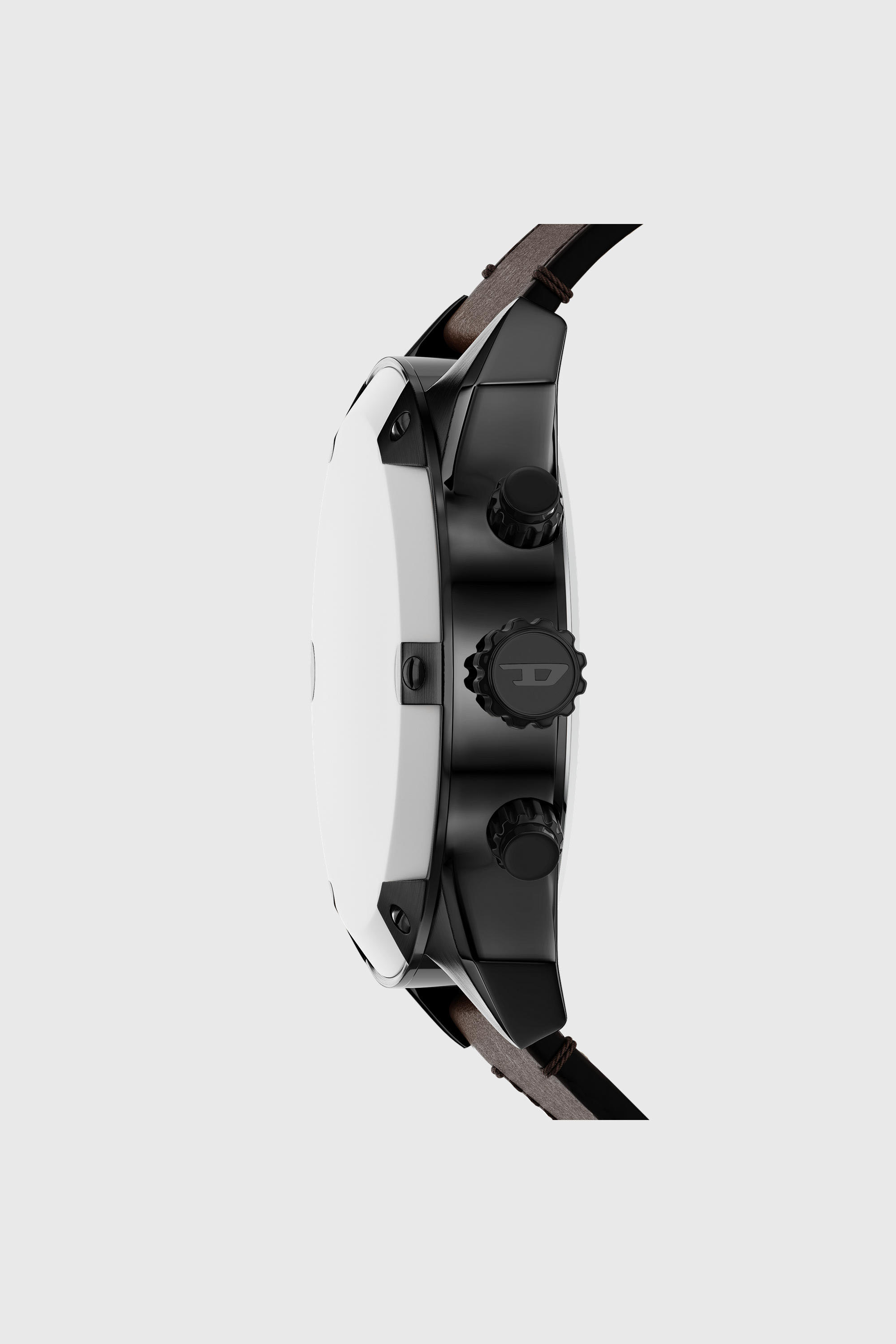 Diesel - DZ4735 WATCH, Male's Spiked brown leather watch in ブラウン - 2
