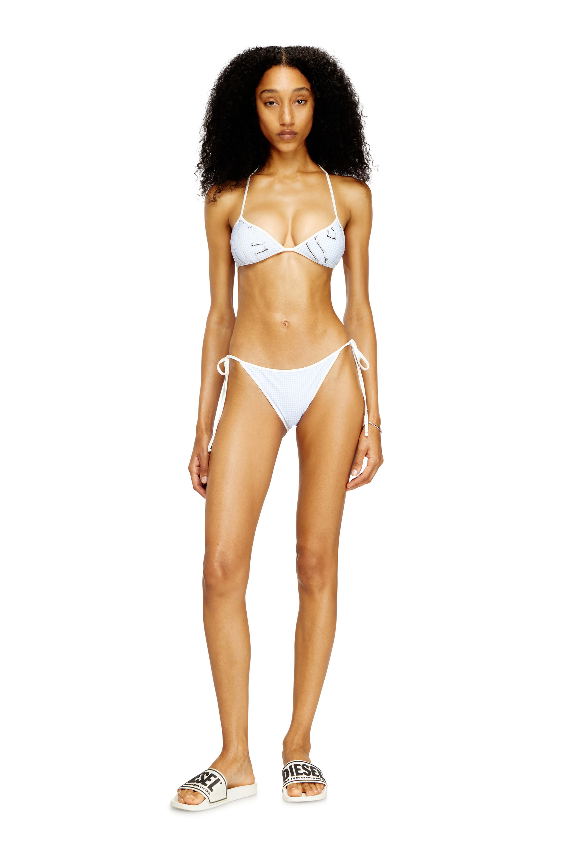 Diesel - KATE-D-CORE, Female's Bikini top with houndstooth graphic print in ホワイト - 2