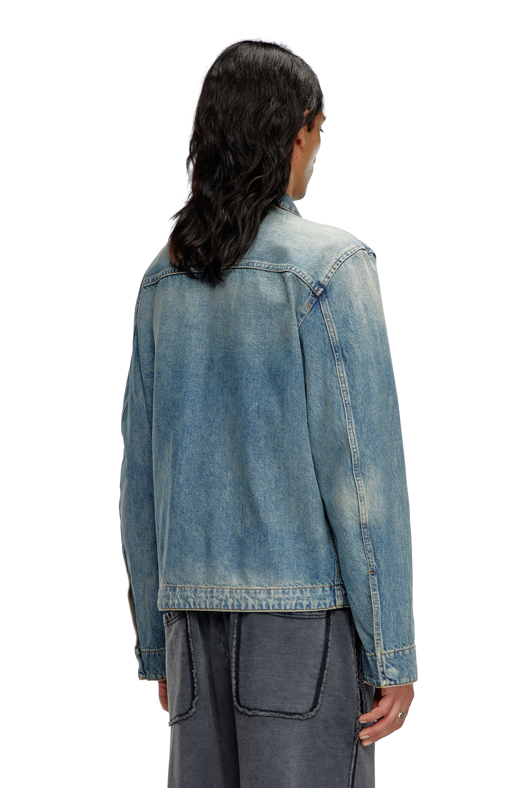 Diesel - D-ROHE, Male's Denim blouson jacket in ライトブルー - 4
