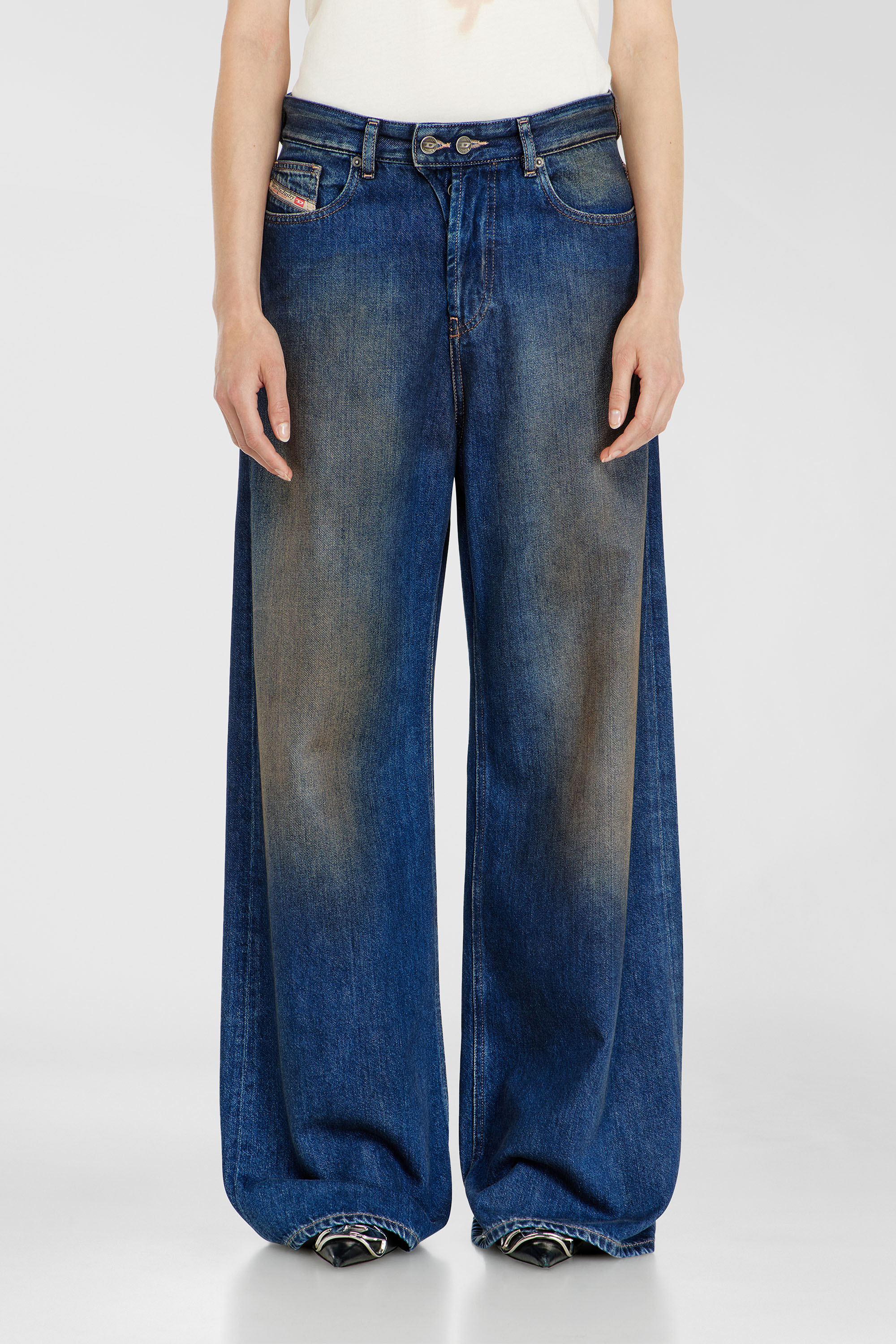 Diesel - Female's Relaxed Jeans 1996 D-Sire 09P47, ダークブルー - 2