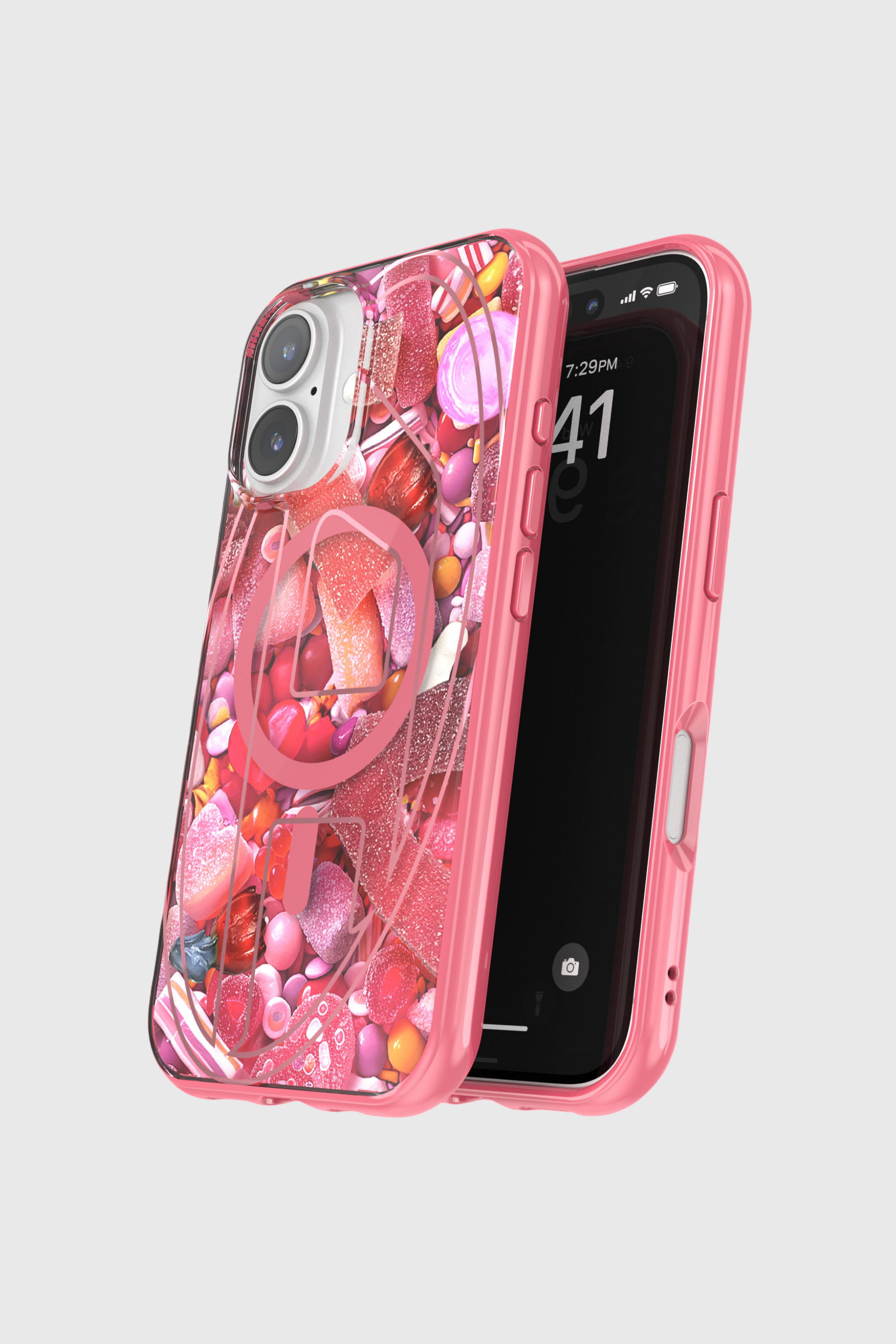 Diesel - 60249 AOP CASE, Unisex's Oval D Case with Magsafe iPhone 16 in ピンク / ホワイト - 4