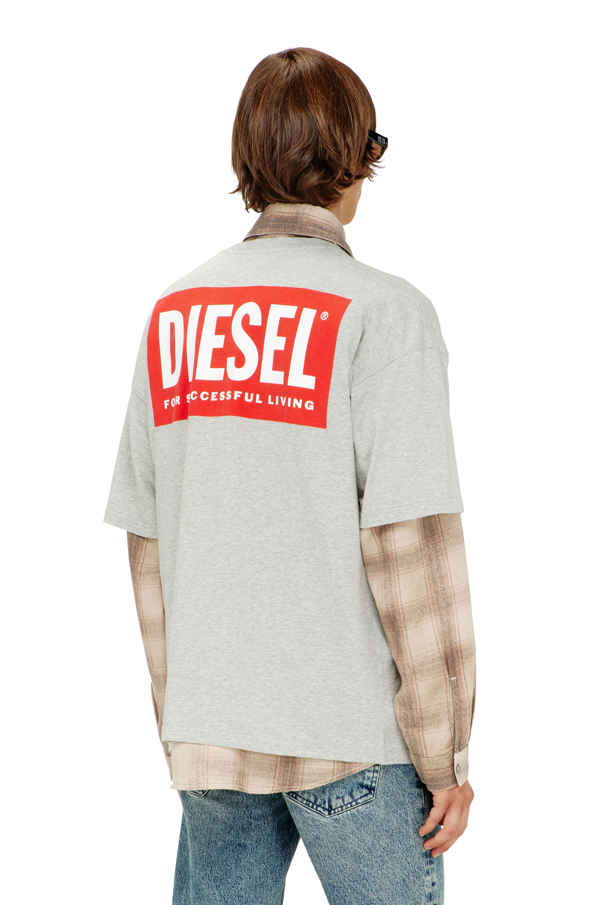 Diesel - T-BOXT-BISK, Male's Tシャツ in ライトグレー - 4