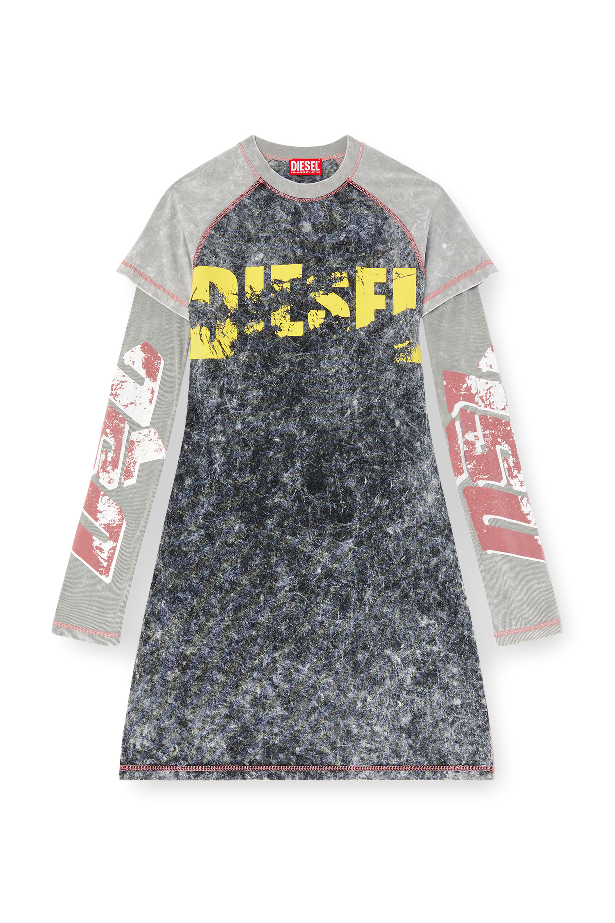 Diesel - D-BUXT-Q1, Female's Layered mini dress in ブラック - 3