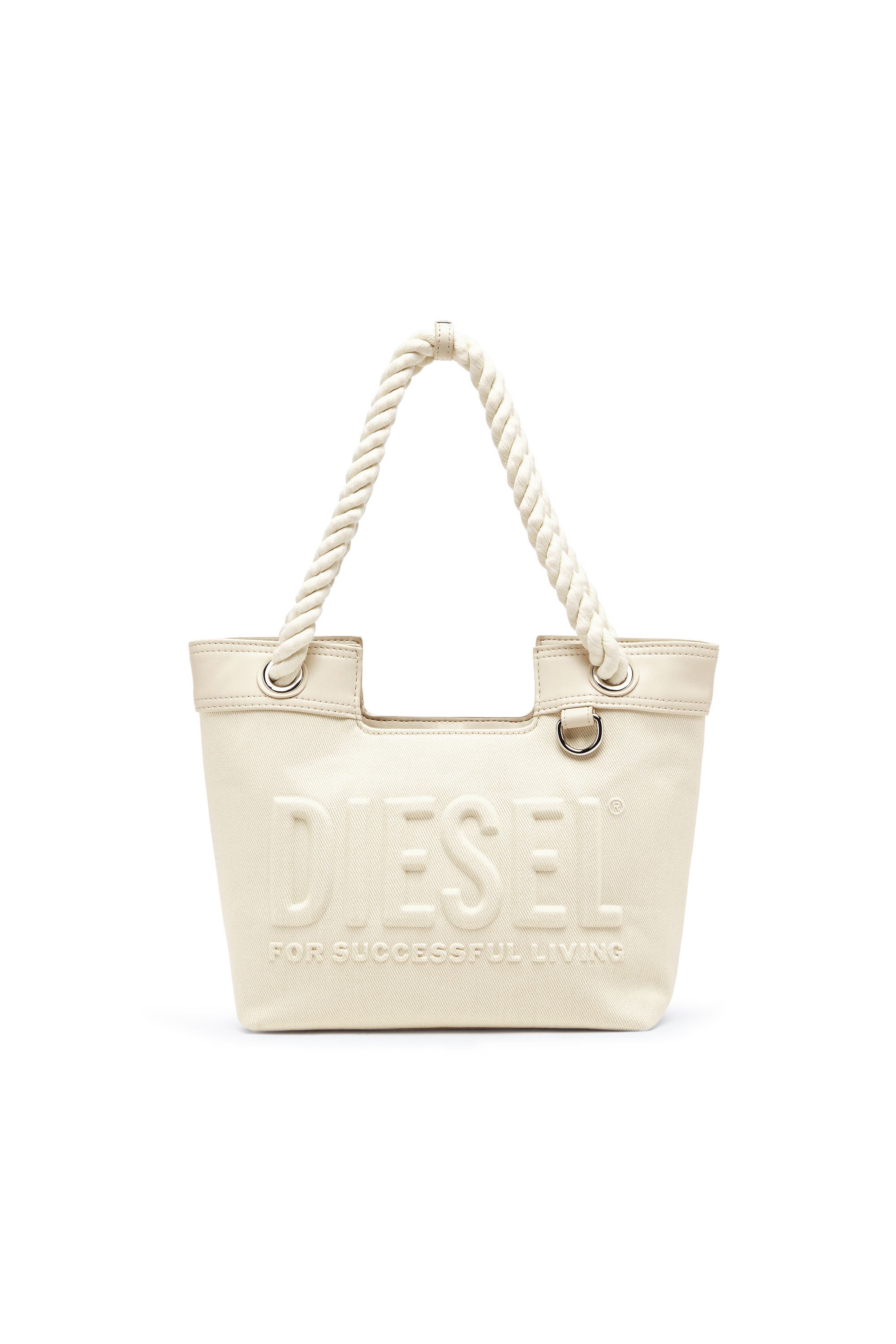 Diesel - DSL 3D SHOPPER XS, Female's Dsl 3D-Small shopping bag in Cordura fabric in クリーム - 1