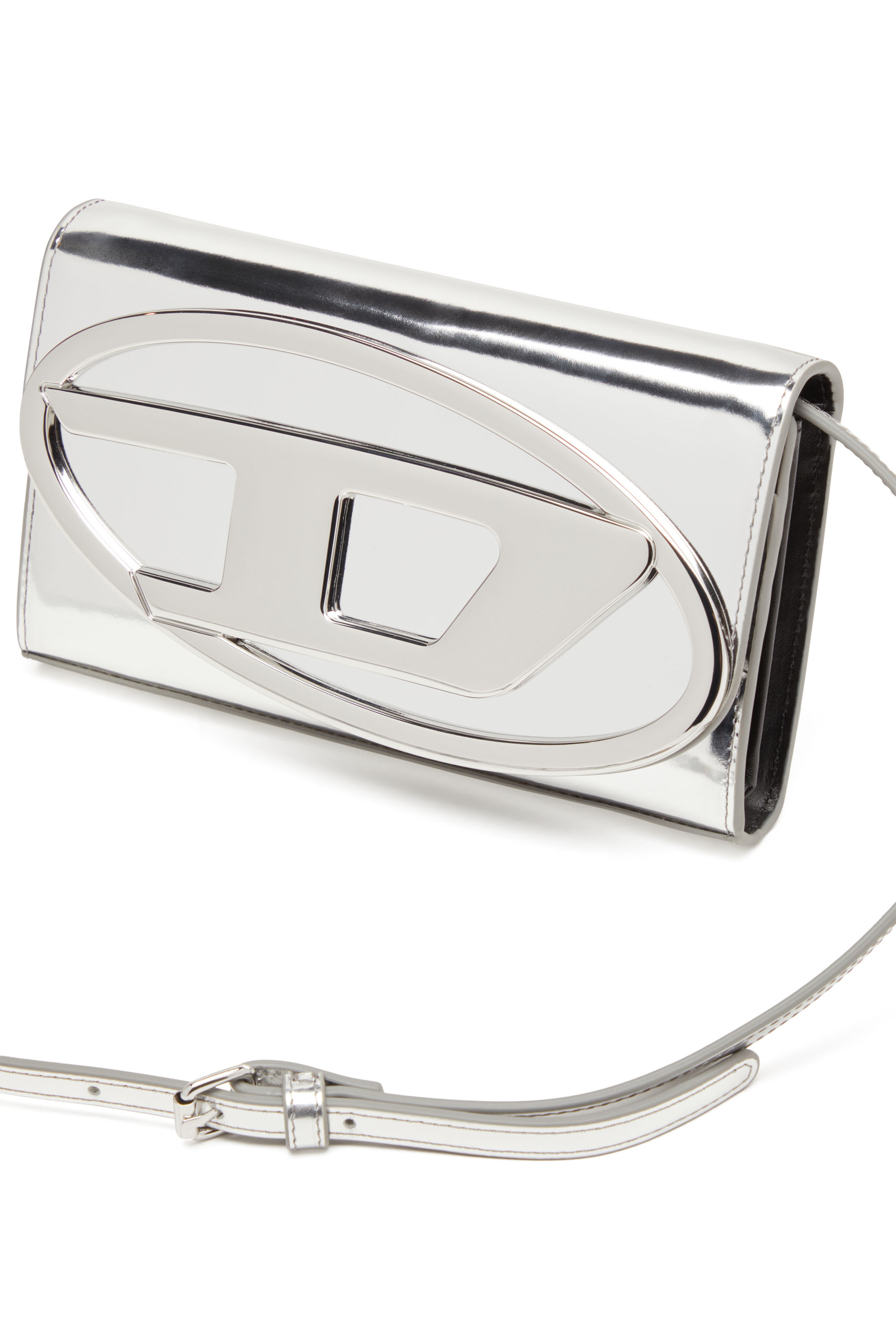 Diesel - 1DR WALLET STRAP, Female's Wallet bag in mirrored leather in シルバー - 5