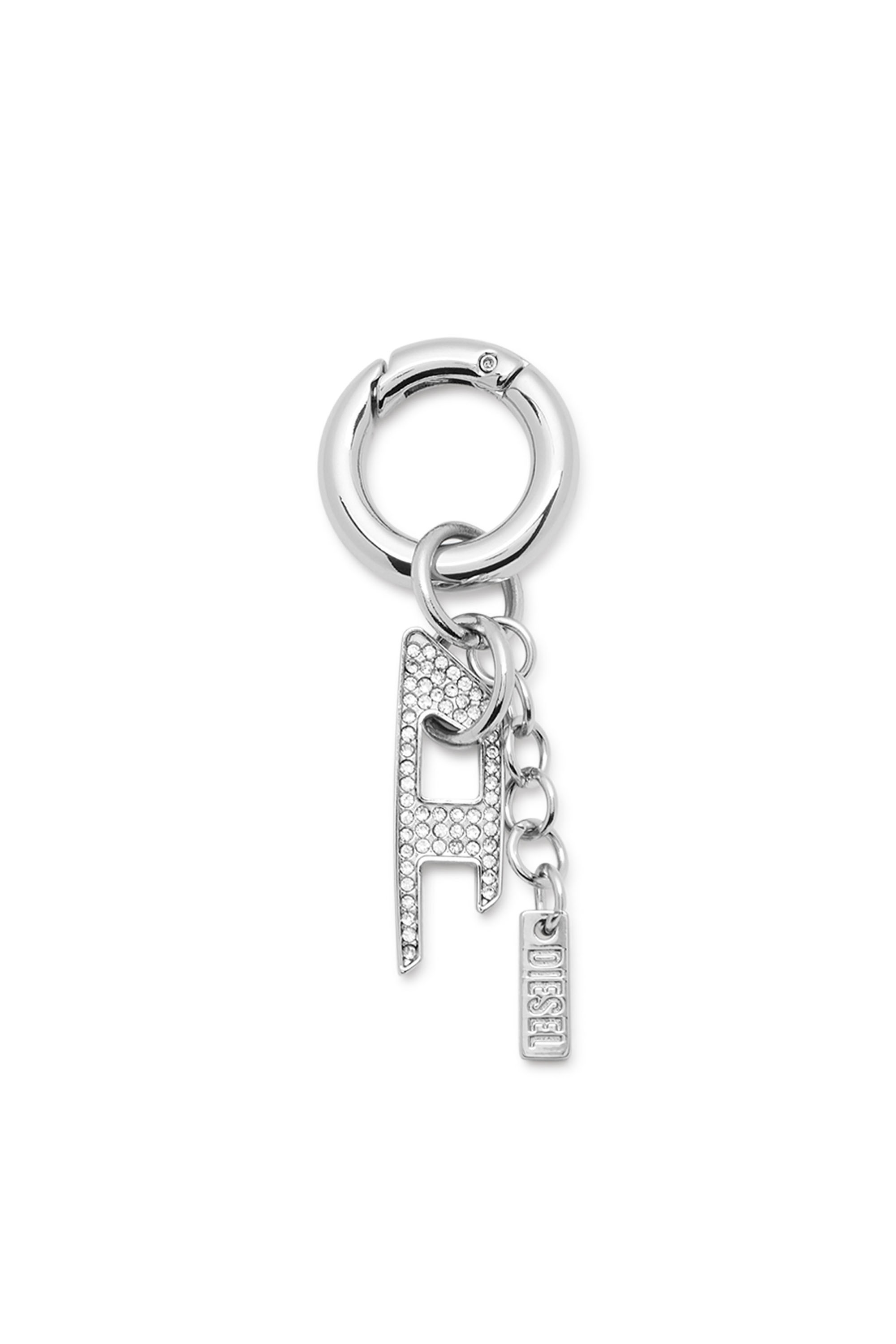 Diesel - CHARM-D, Unisex's Charm with rhinestone D charm in シルバー - 1