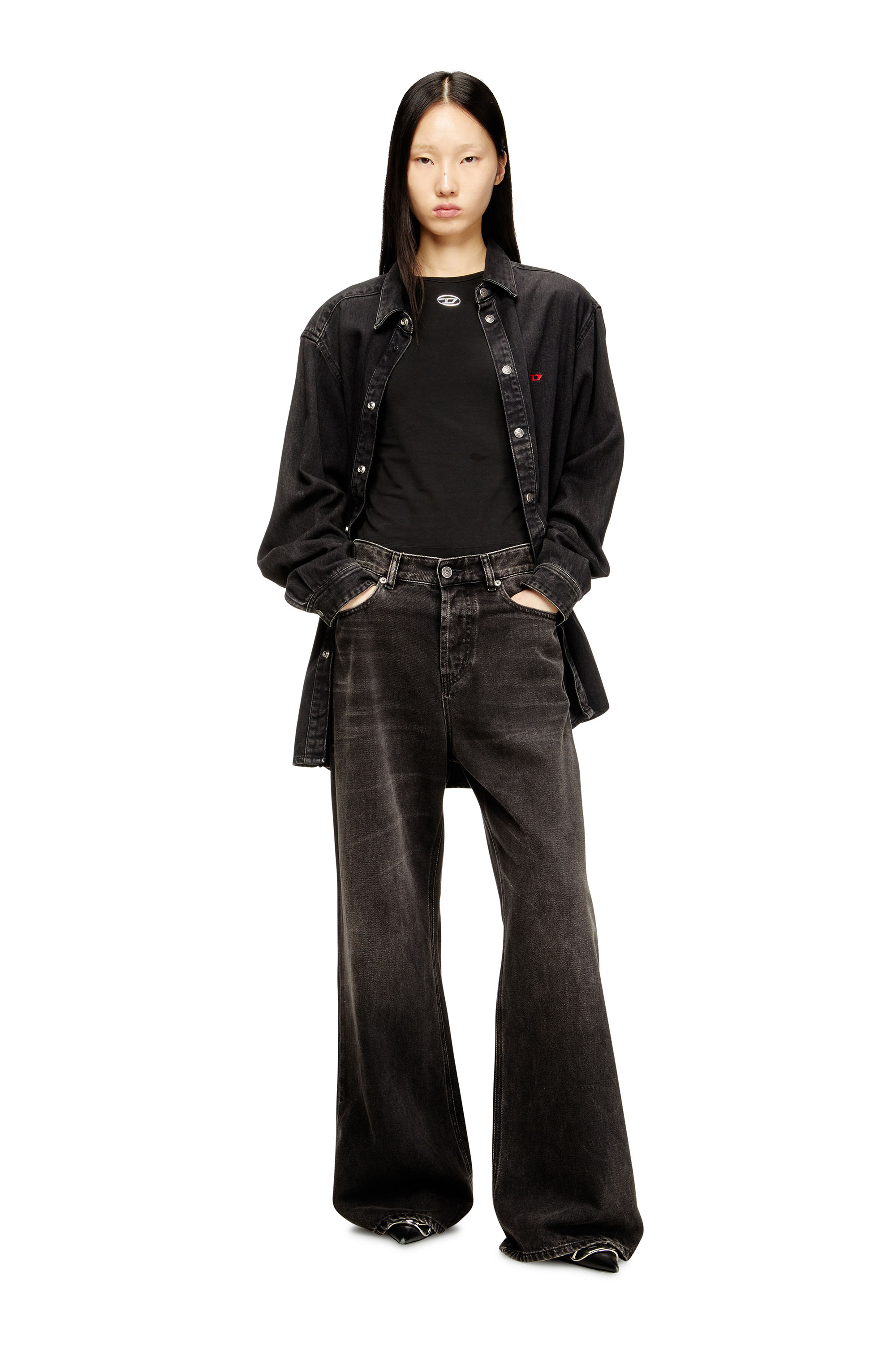 Diesel - T-UNCUTIESLONG-LS-OD, Female's 長袖トップ in ブラック - 1