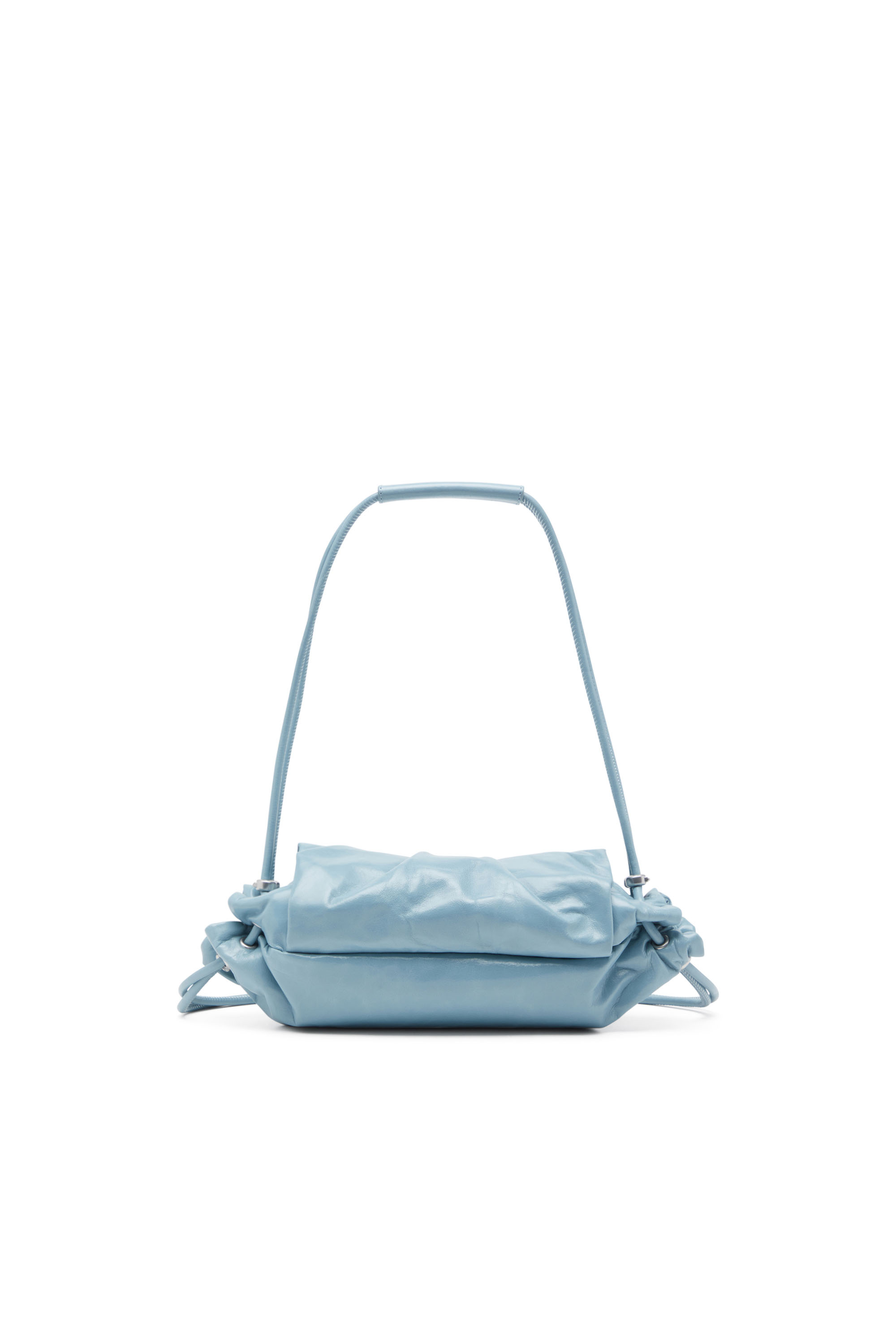 Diesel - SCRUNCH-D SHOULDER S, Female's Scrunch-D S-Shoulder bag in scrunched leather in アジュール - 2