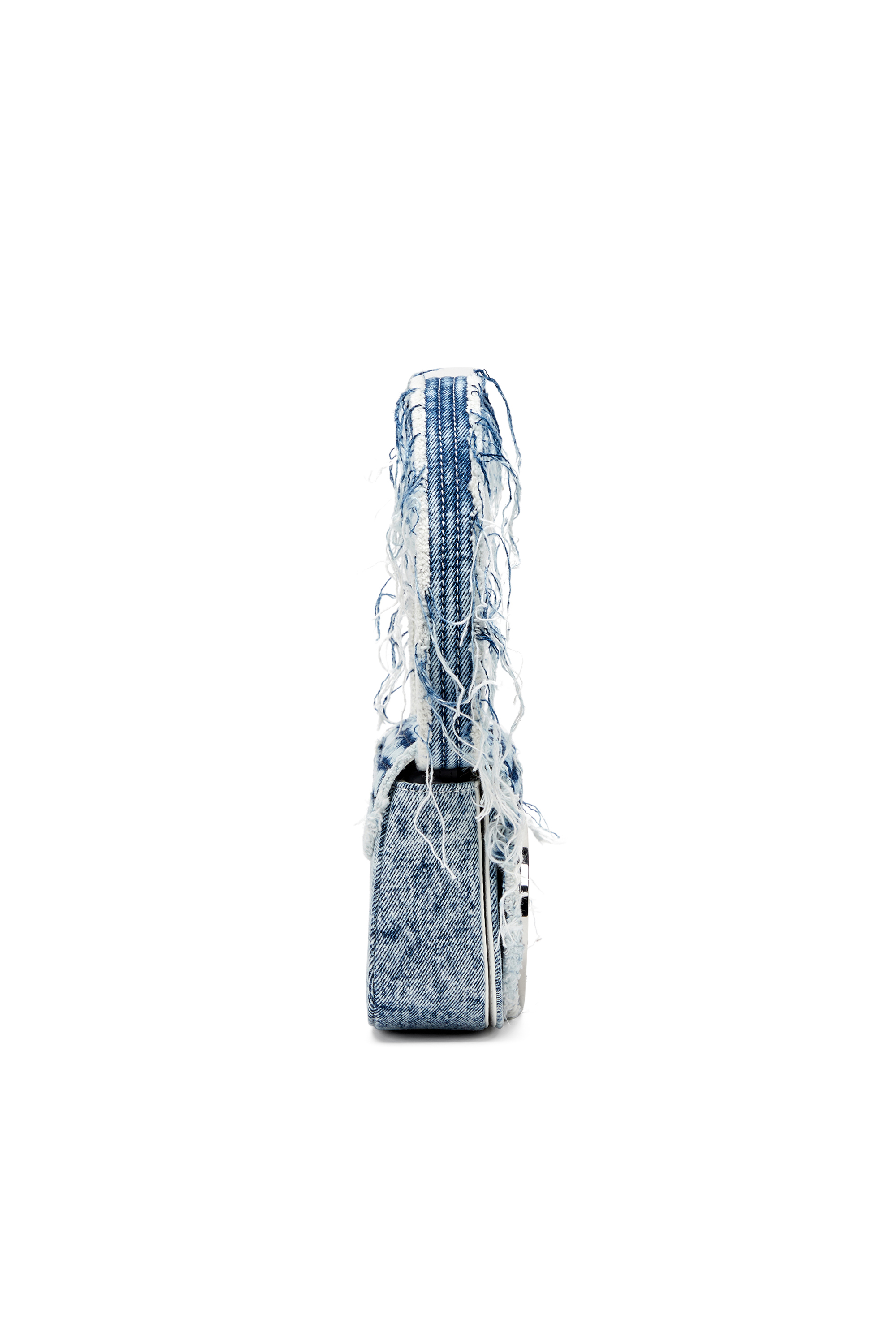 Diesel - 1DR, Female's 1DR-Iconic shoulder bag in frayed denim in ブルー - 3