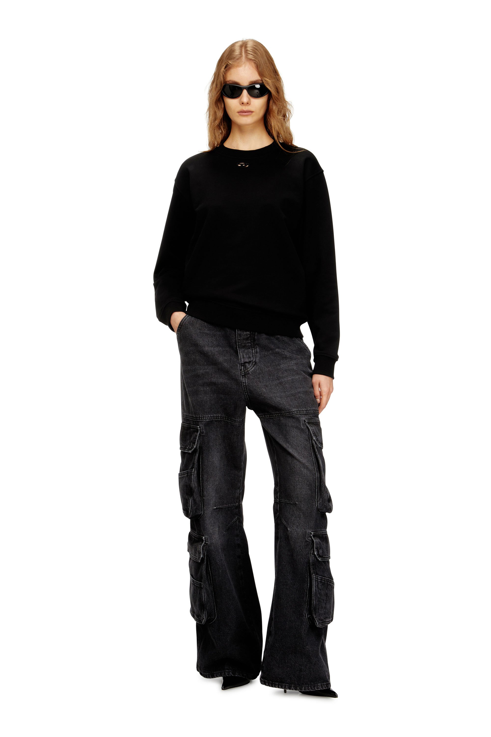 Diesel - F-NORMY-OD, Female's プルオーバースウェット in ブラック - 1