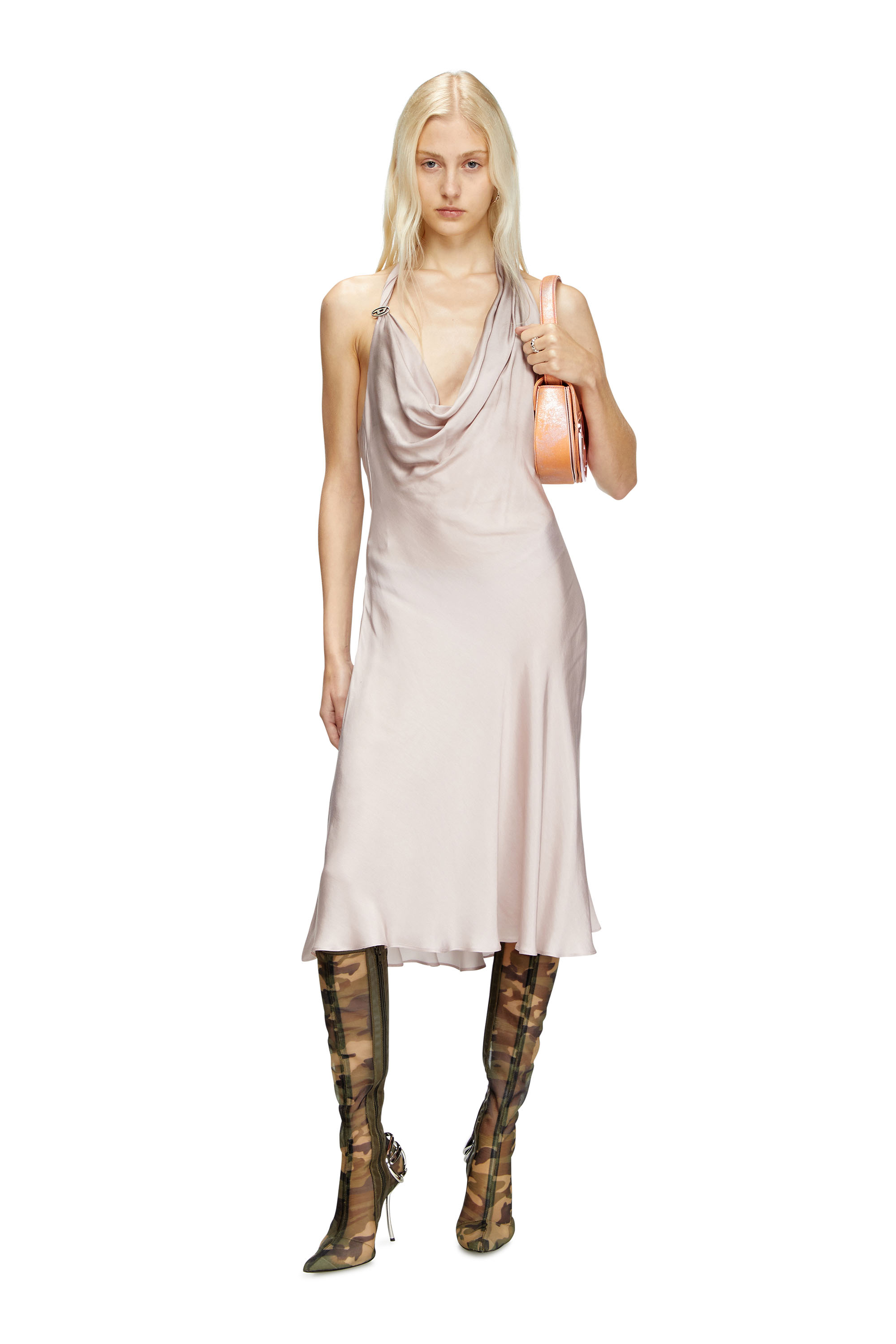 Diesel - D-ESTINY, Female's Bias cut dress with asymmetrical hem in ライラック - 2