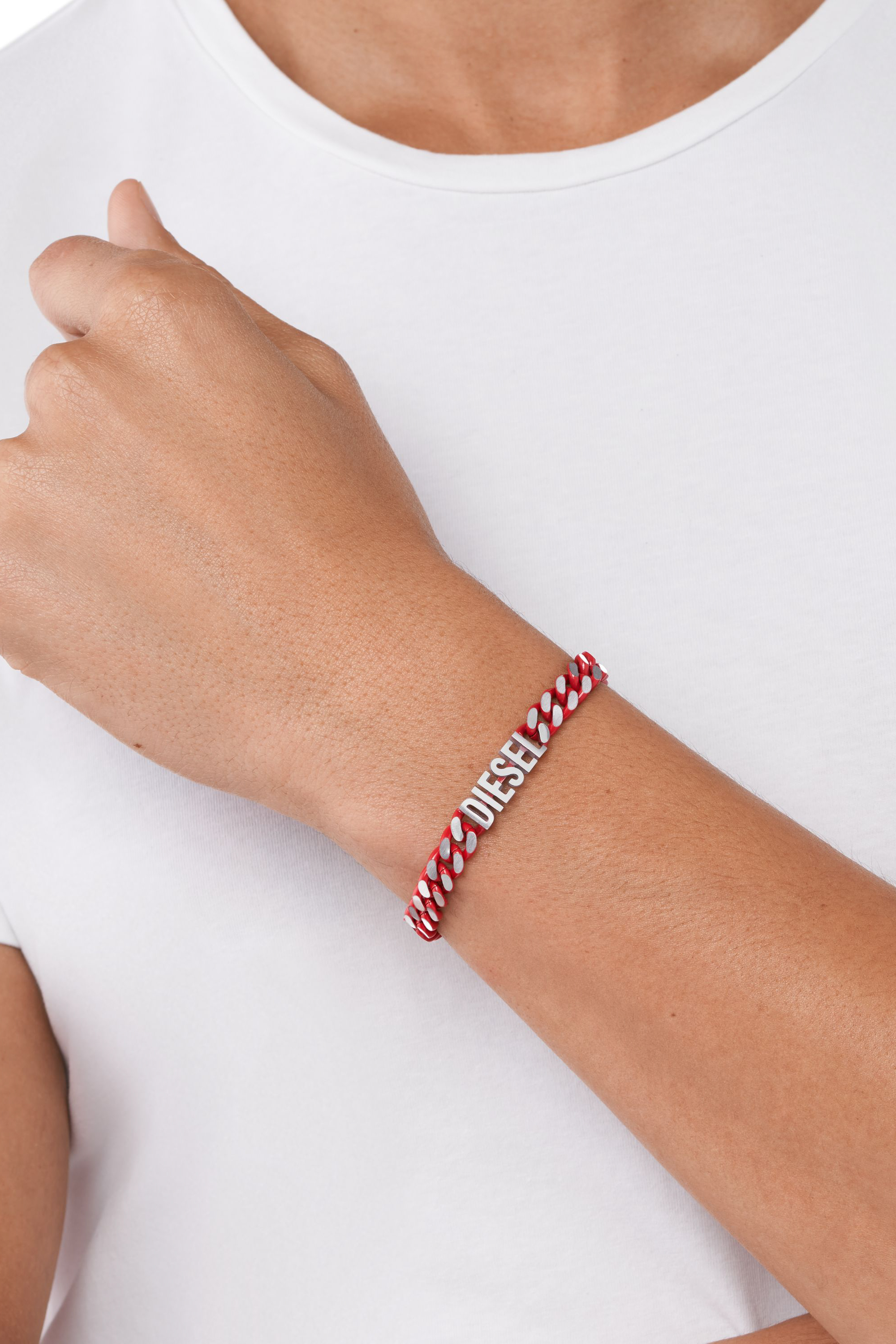Diesel - DX1415, Unisex's ブレスレット in レッド/グレー - 4