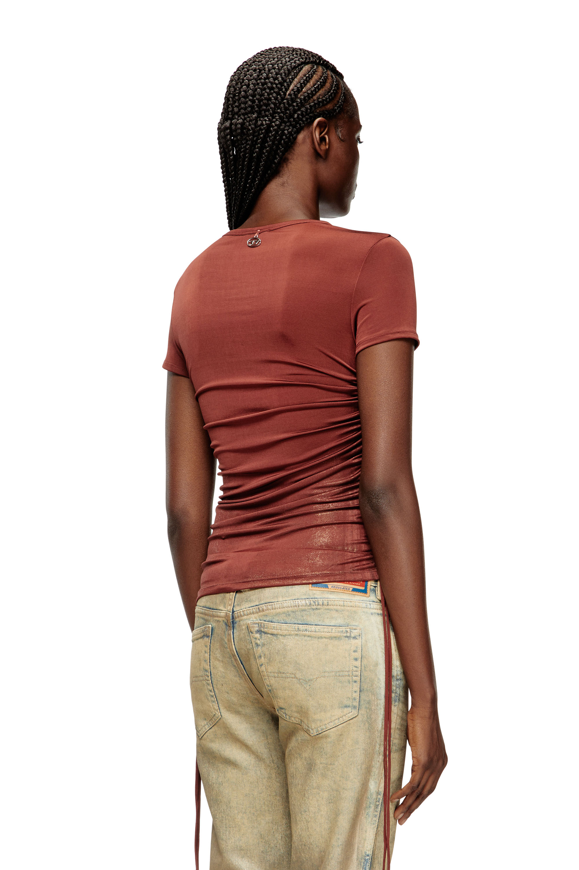 Diesel - T-REY, Female's 半袖トップ in ブラウン - 4