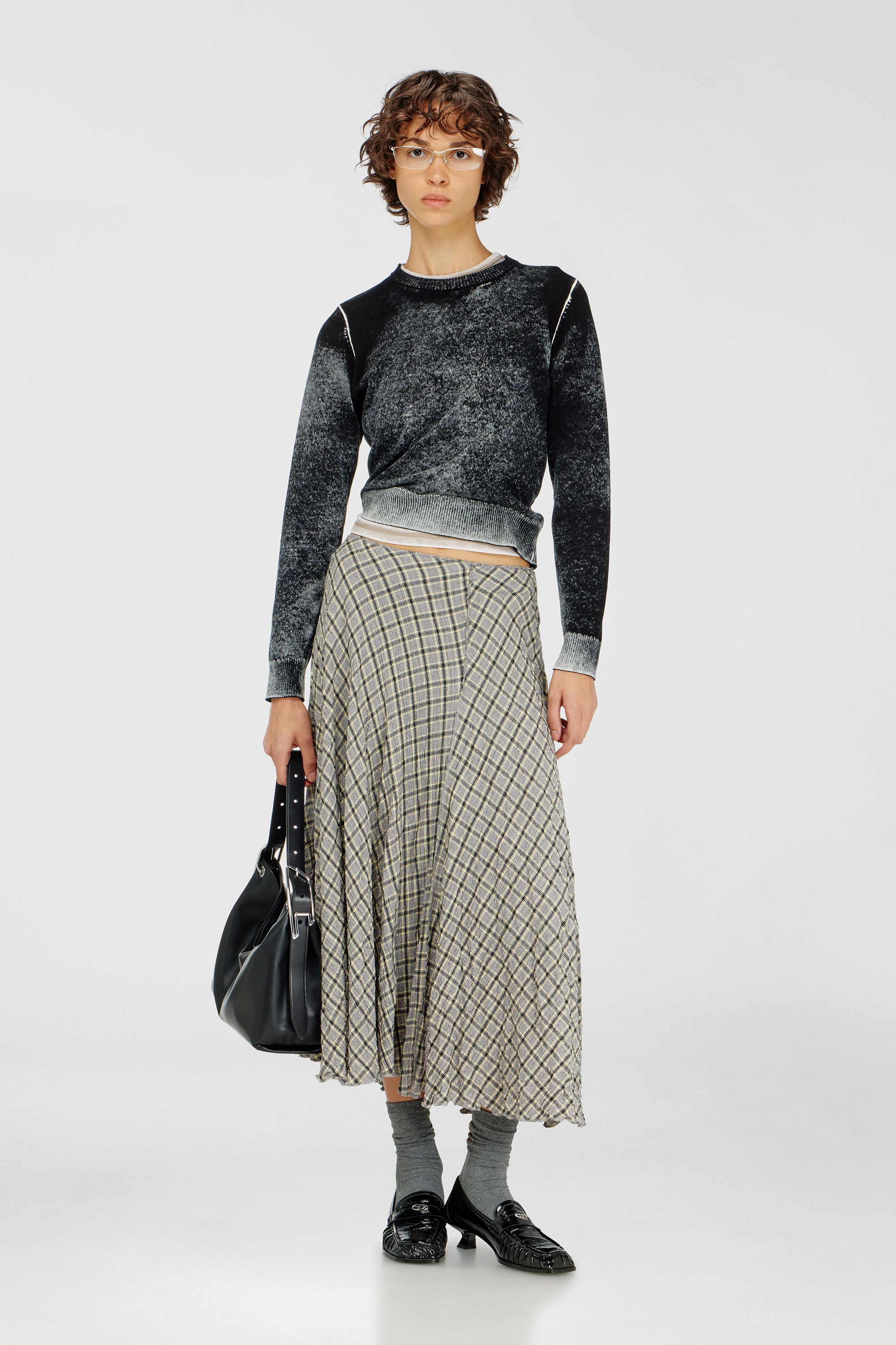 Diesel - M-LOVRE, Female's プルオーバーニット in グレー/ブラック - 2