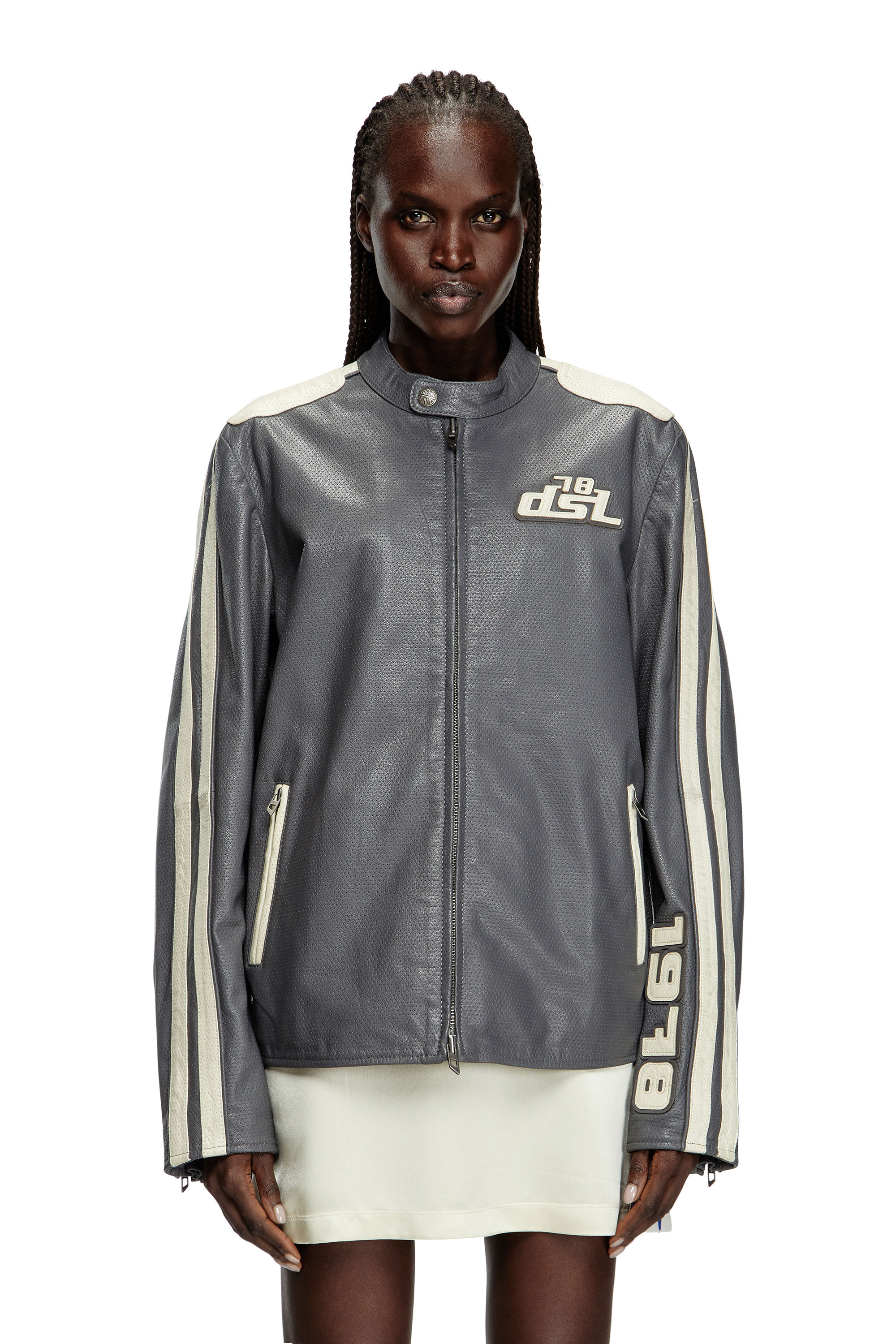 Diesel - L-POP, Unisex's バイカージャケット in グレー - 6