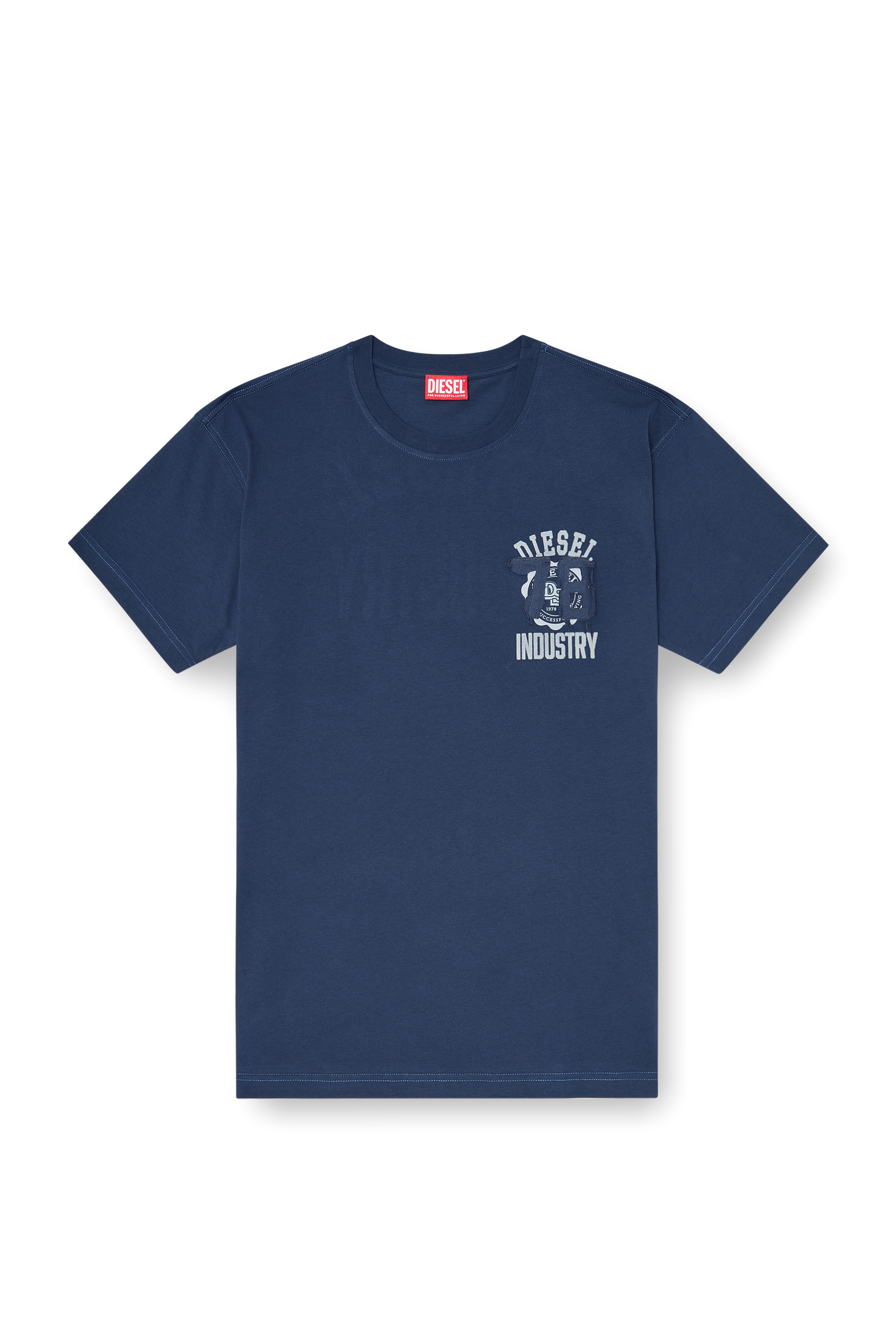 Diesel - T-NORM-V14, Male's T-shirt with Industry flocked print in null - 3