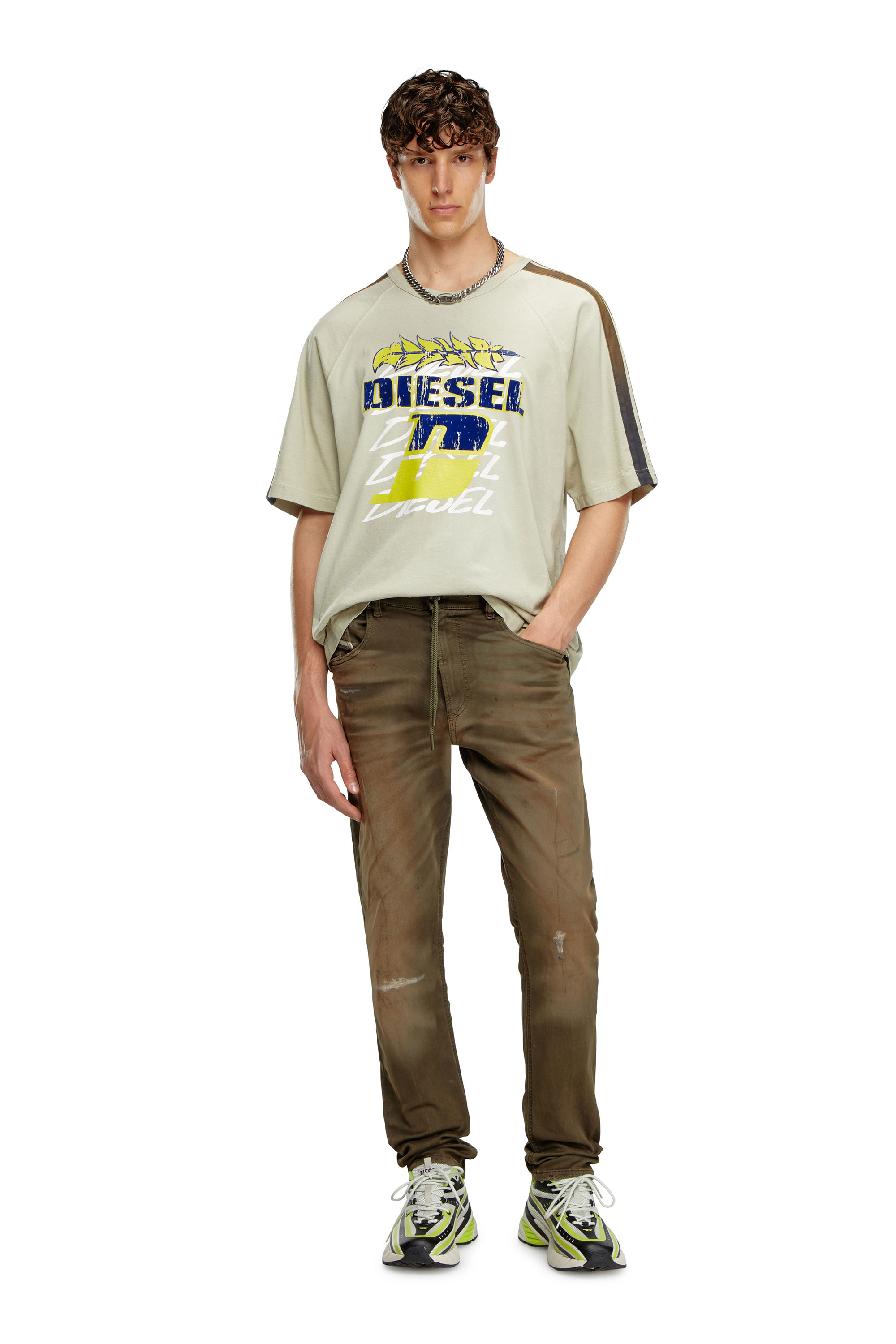 Diesel - Male's Regular 2030 D-Krooley Joggjeans® 068LW, ミリタリーグリーン - 2