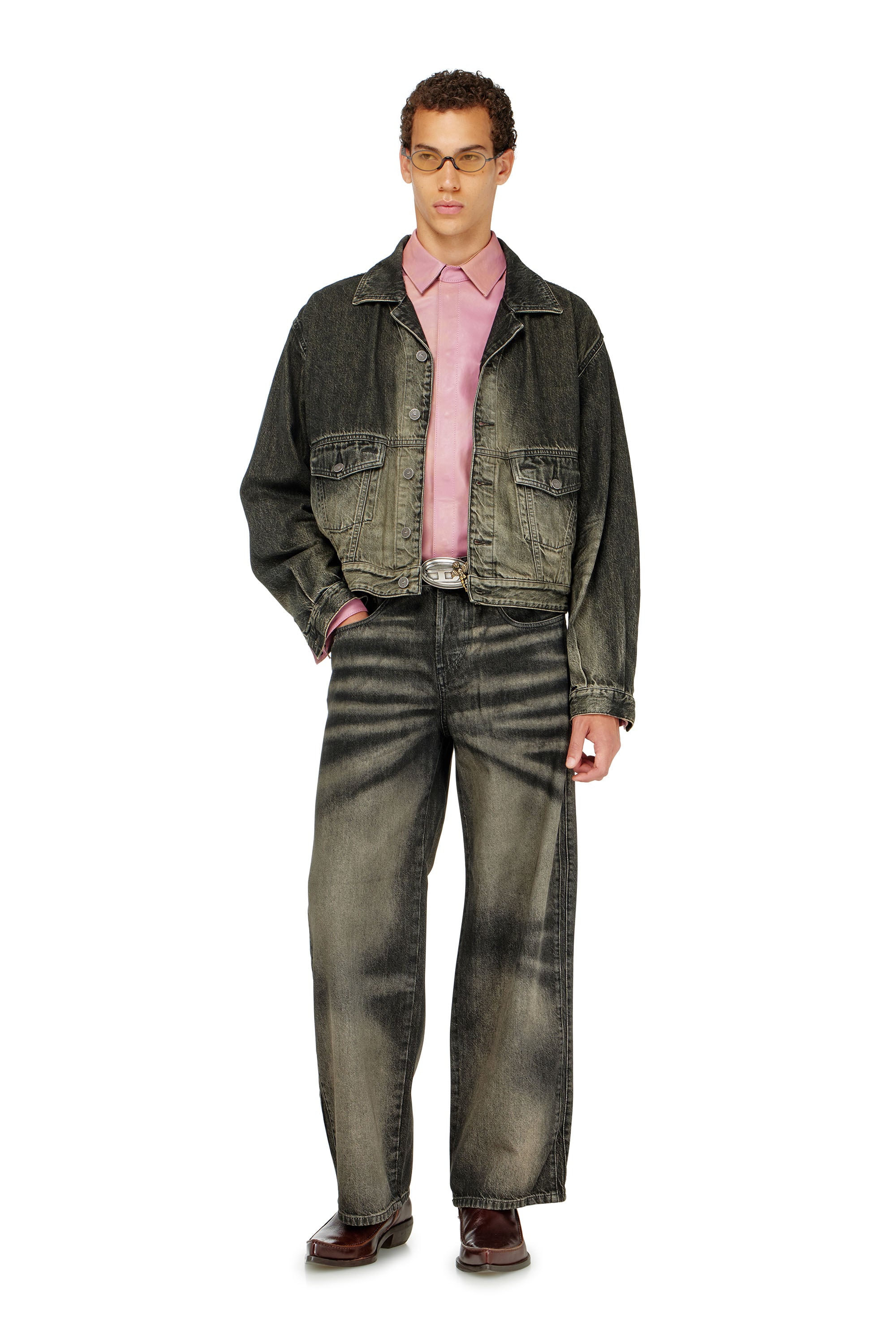 Diesel - Unisex's Relaxed Jeans 1982 D-Hakou 09R33, ブラック/ダークグレー - 1