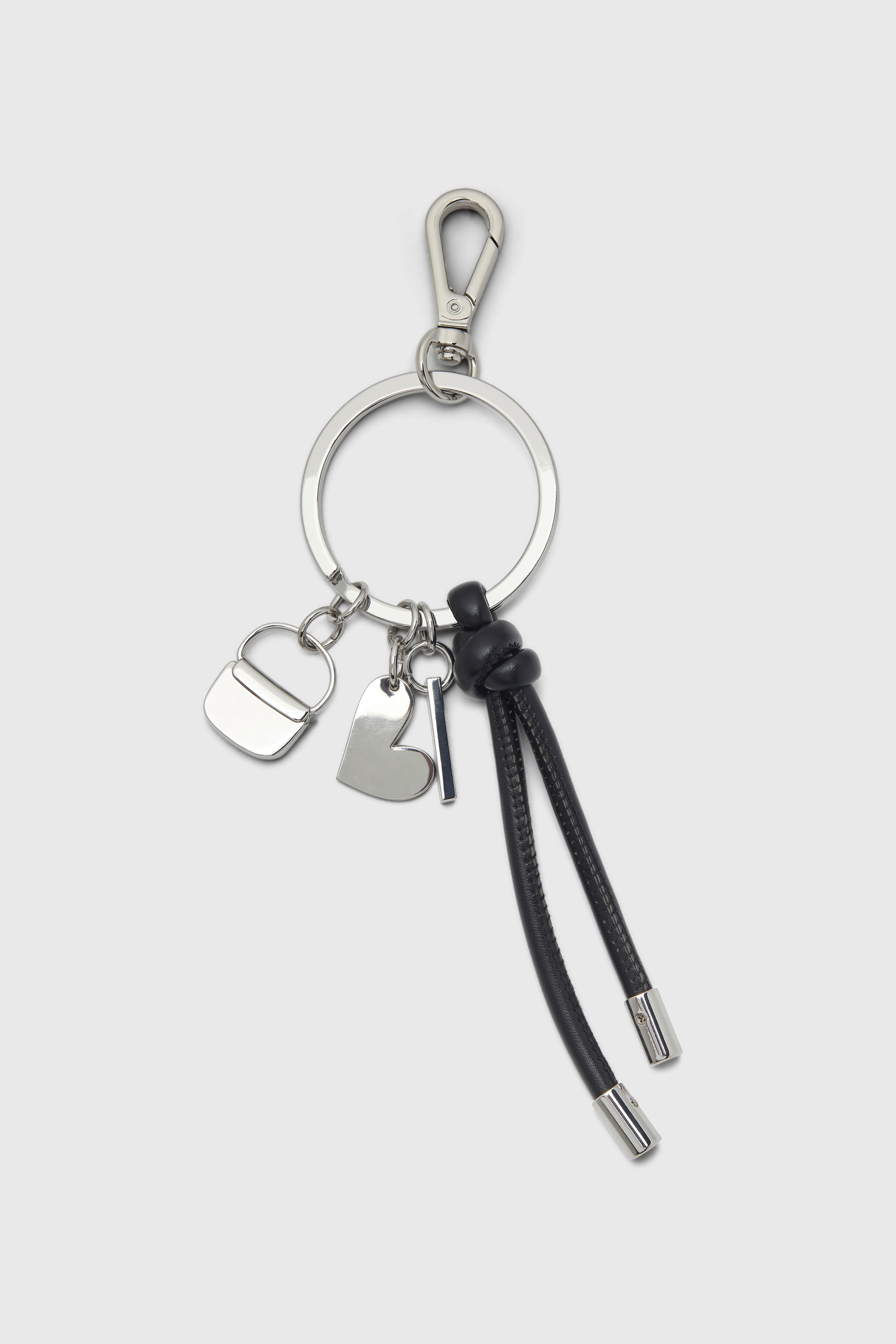 Diesel - MULTI III, Female's Keyring charm with heart and bag pendants in シルバー/ブラック - 2
