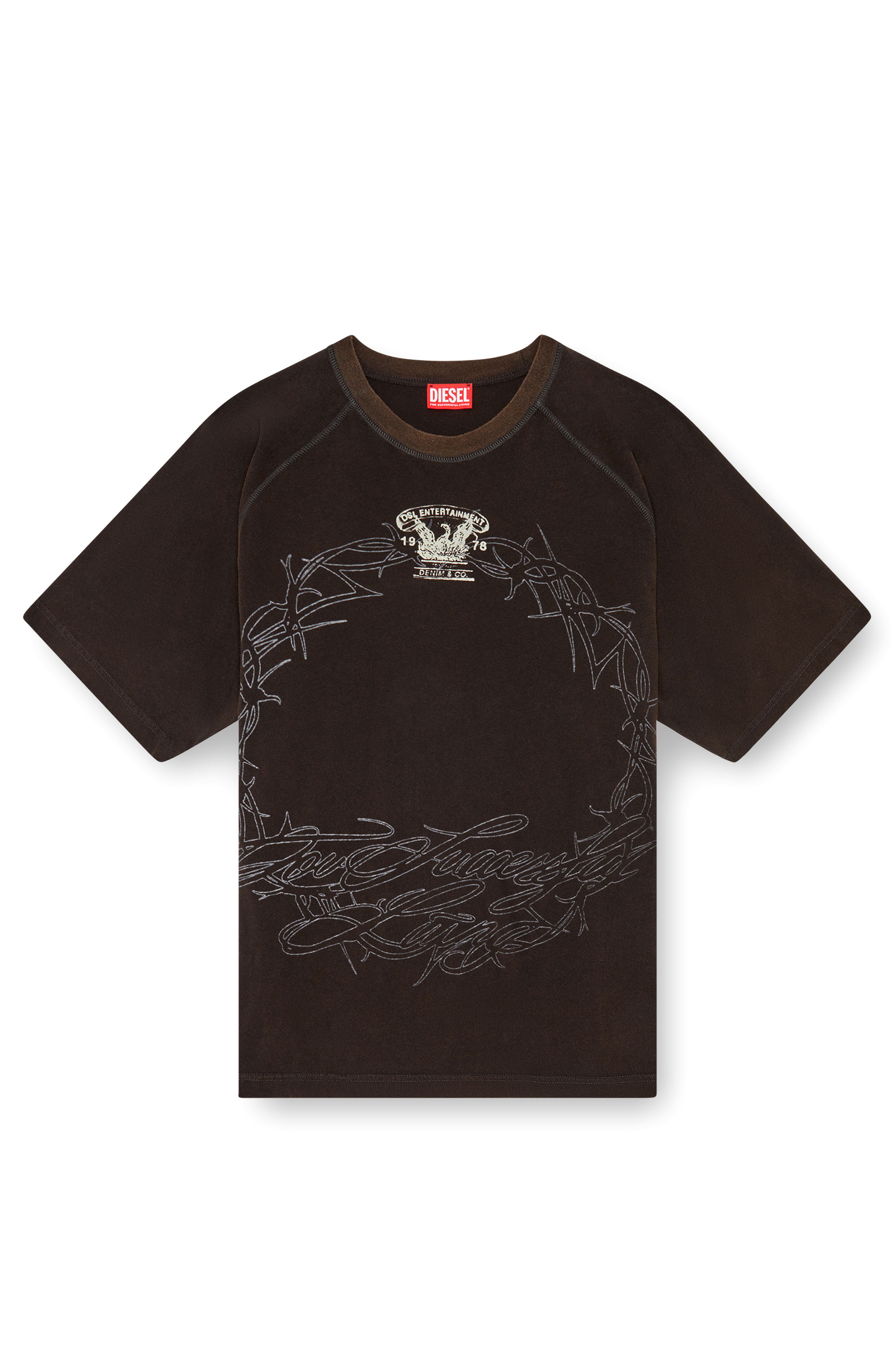 Diesel - T-ROXT-Q1, Male's T-shirt with inside-out print in ブラック - 3