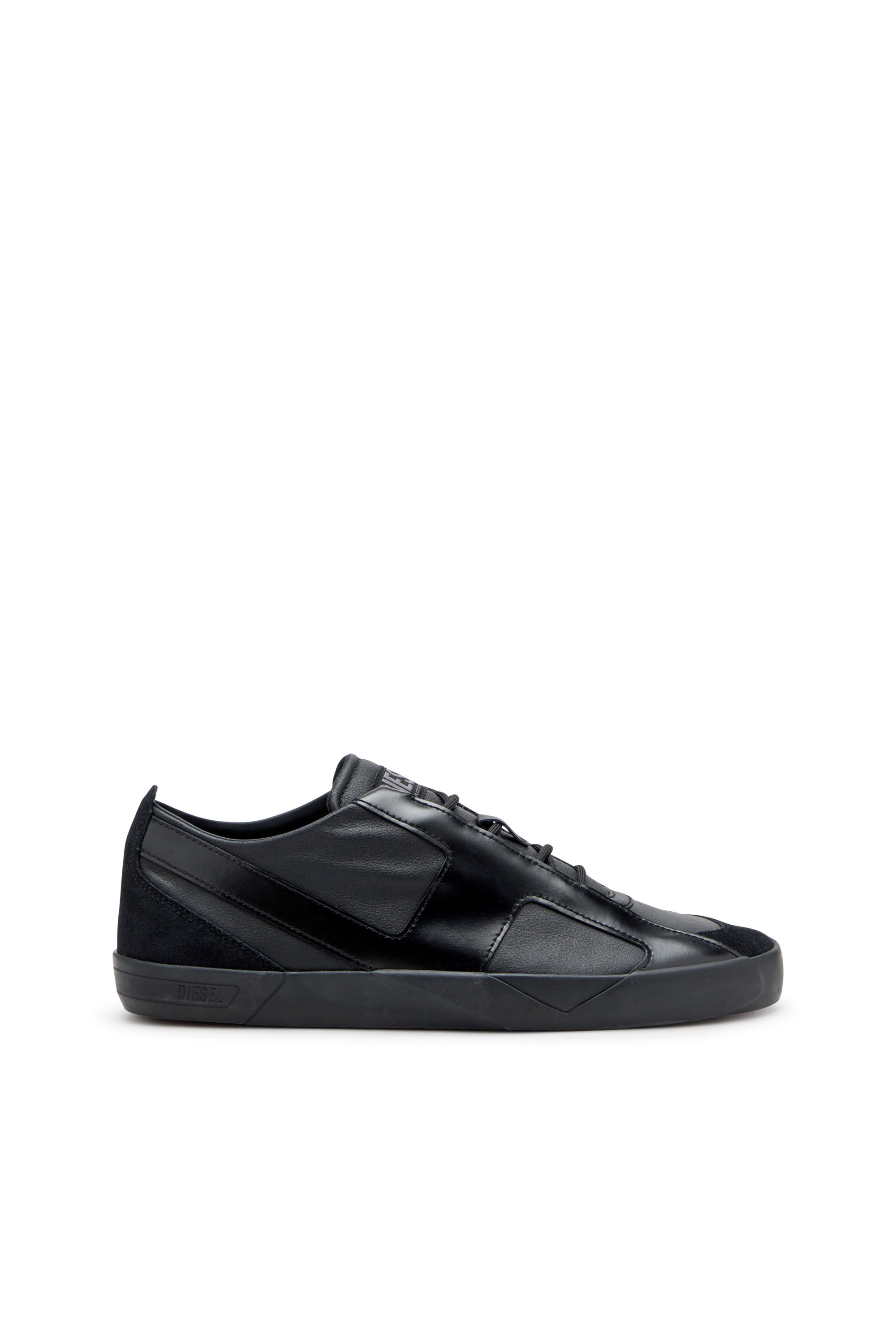 Diesel - S-SLANTE-D LOW, Male's S-Slante-D-Sneakers in suede and leather with D logo in ブラック - 1