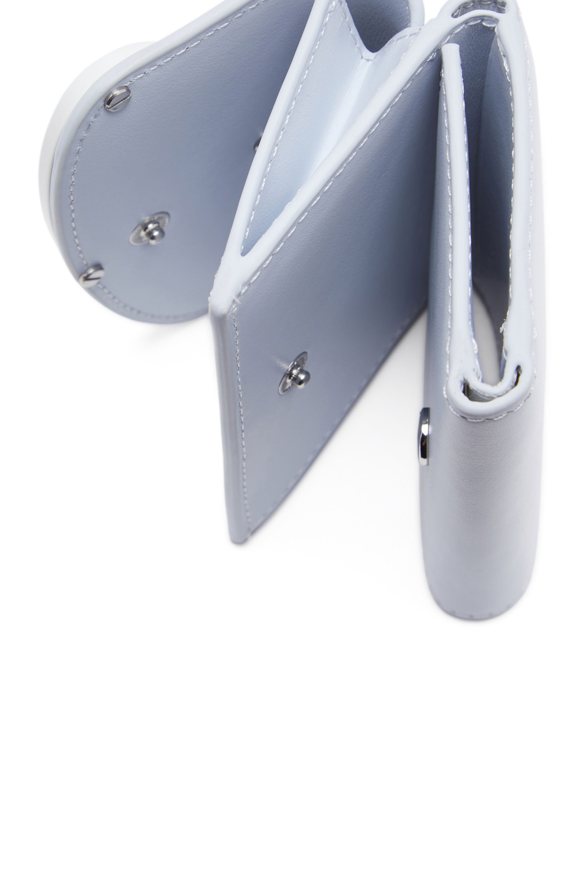 Diesel - 1DR TRI FOLD COIN XS II, Female's Tri-fold wallet in pastel leather in ライトブルー - 3