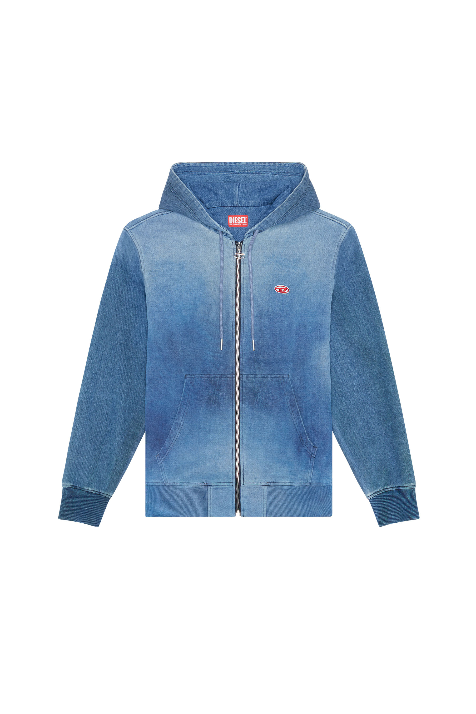 Diesel - D-GIR TRACK DENIM HOODIE, ミディアムブルー - Image 6