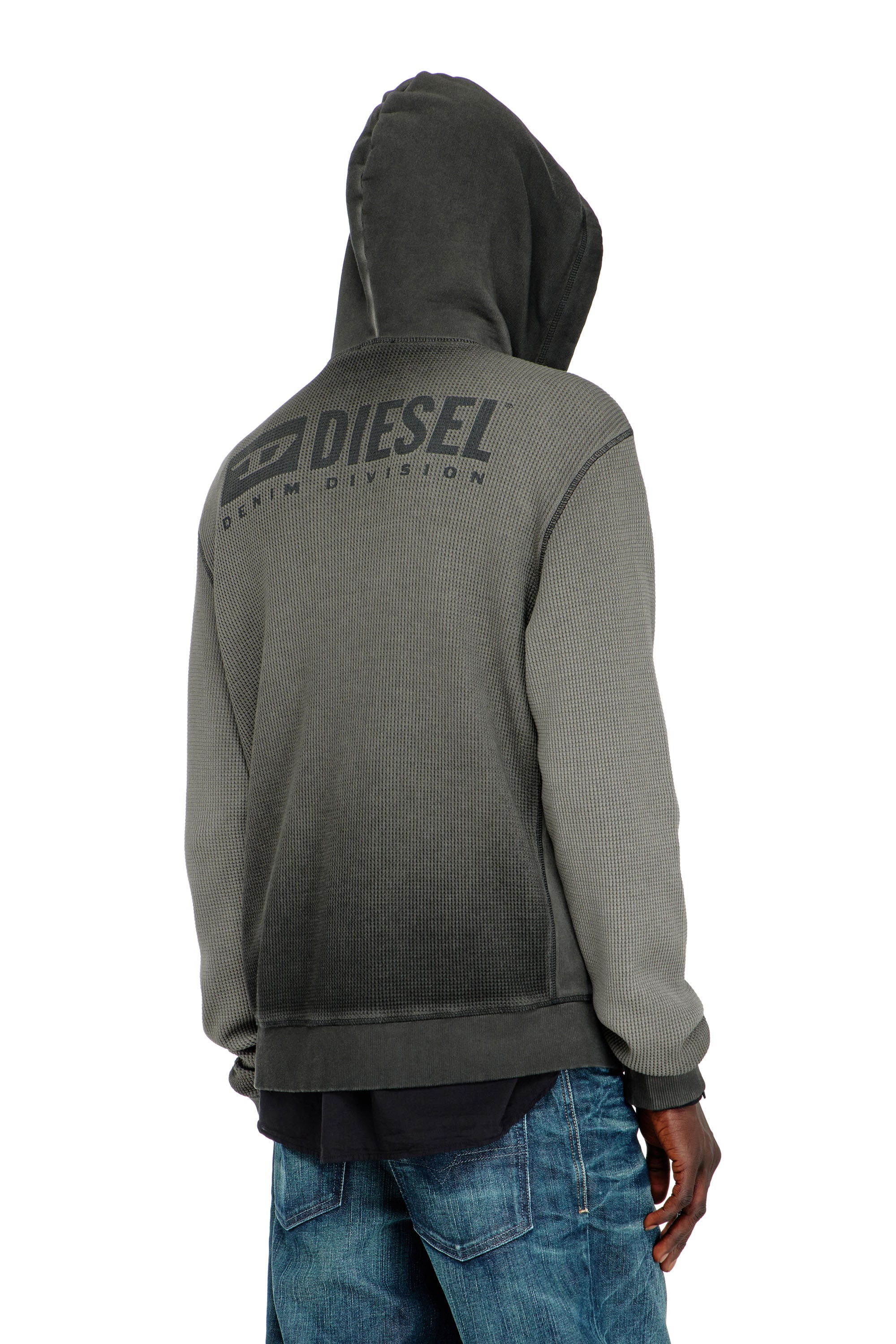 Diesel - S-WAFY-HOOD-ZIP, Male's ジップアップパーカー in グレー - 4