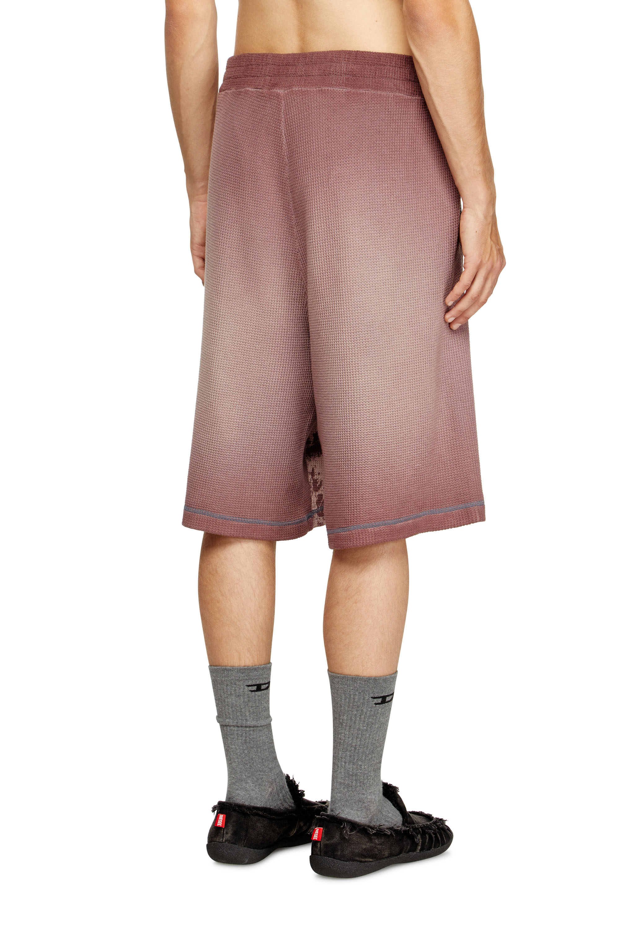 Diesel - P-WARKY-SHORT, Male's Waffle shorts with medieval print in バイオレット - 4