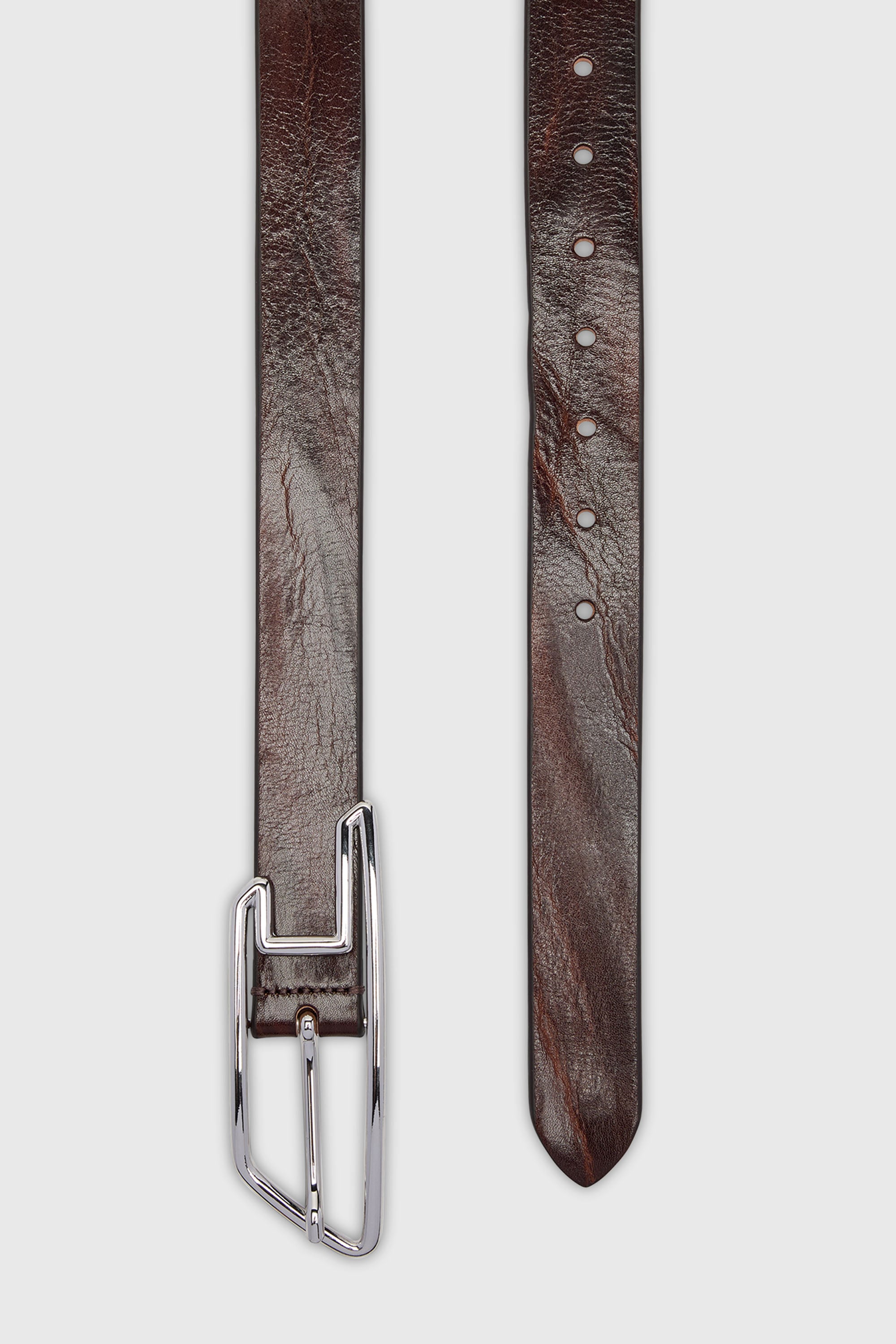 Diesel - B-D LINE 30, Unisex's 3cm waxed-leather belt with D buckle in ブラウン - 3