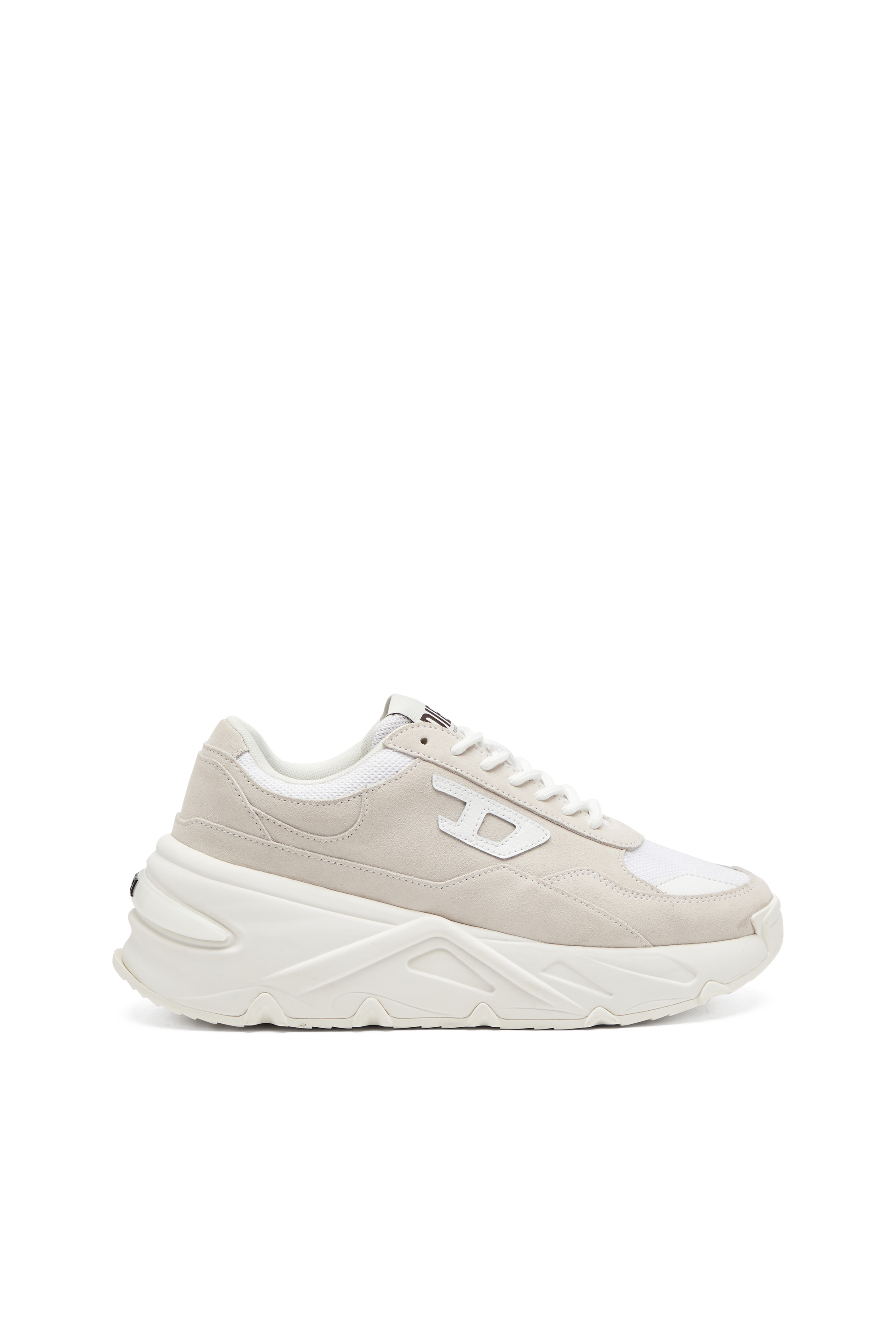Diesel - S-SAVANNAH W, Female's S-Savannah-Platform sneakers in suede and mesh in ホワイト - 1