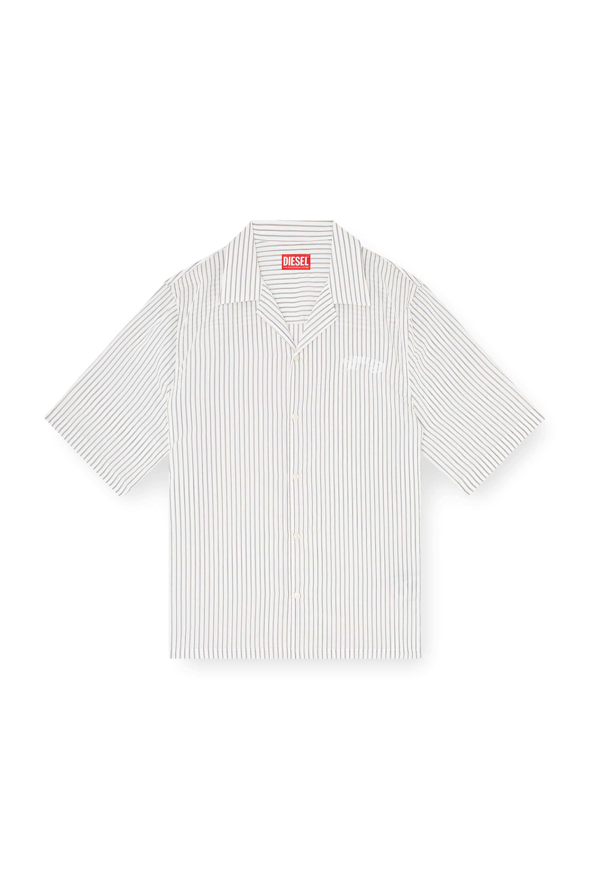 Diesel - S-MAC-EFBV, Male's 半袖シャツ in ホワイト/グレー - 2