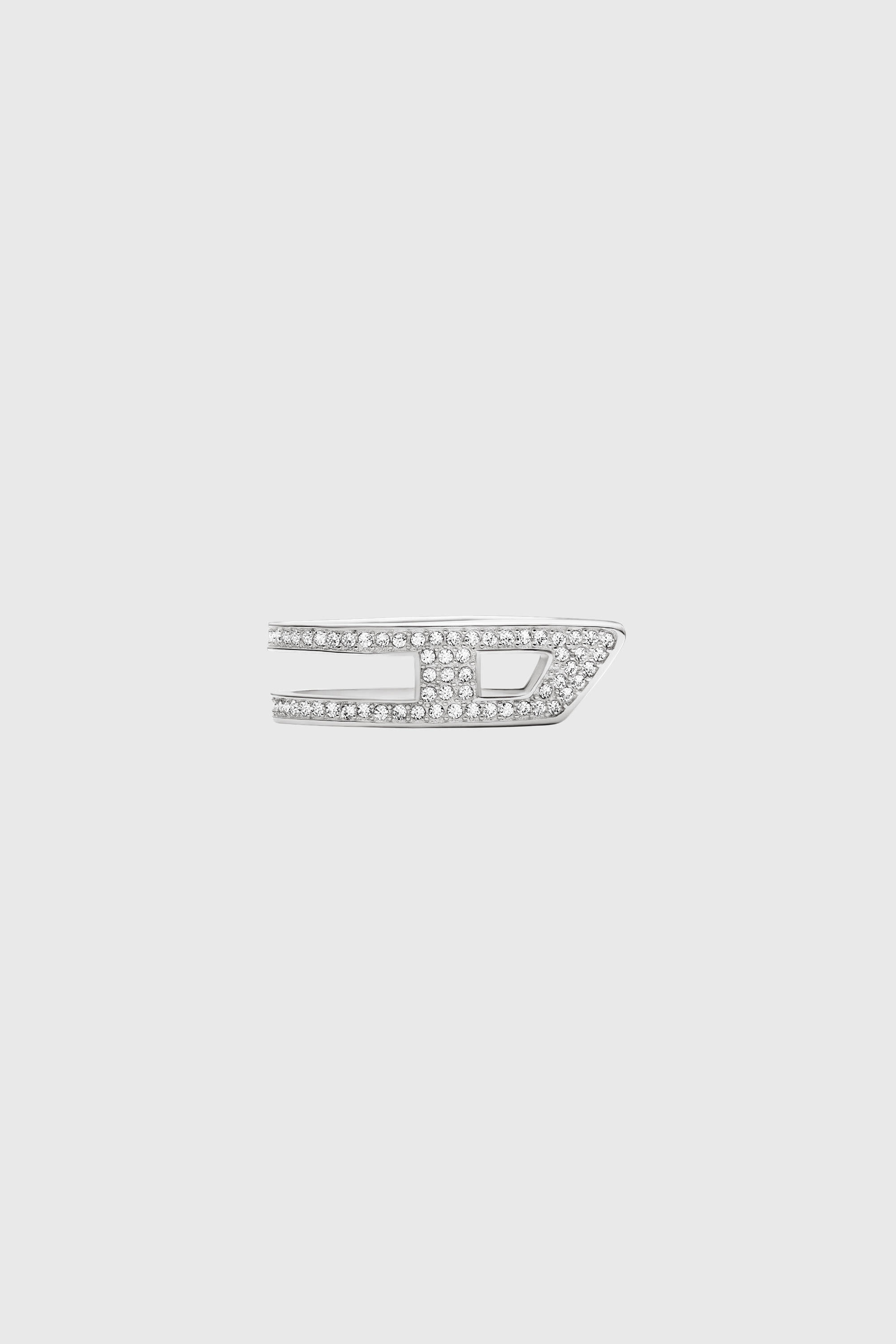 Diesel - DX1740040, Unisex's Stainless steel pave band ring in シルバー - 3