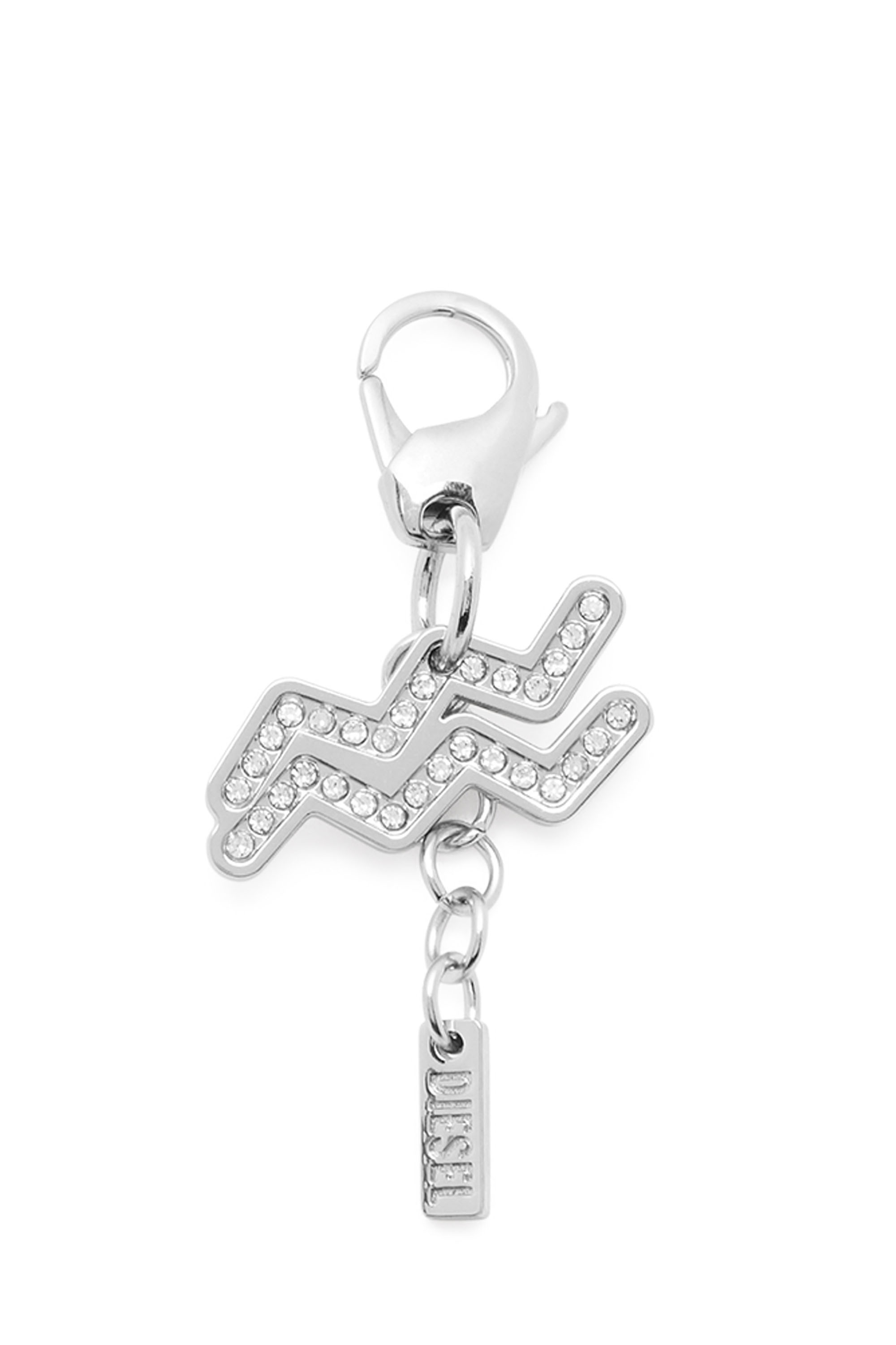 Diesel - CHARM ACQUARIUS, Unisex's Metal Aquarius charm with rhinestones in シルバー - 1