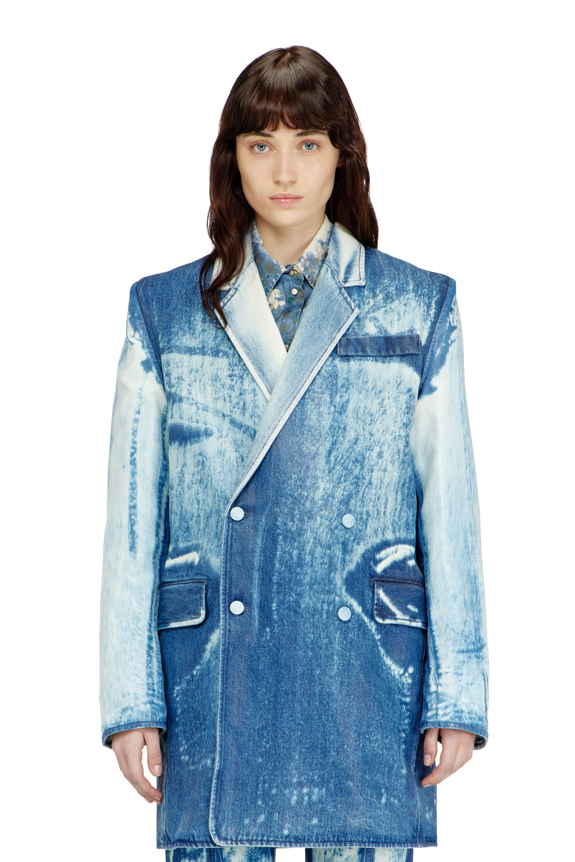 Diesel - DE-LUMEA-FSI1, Female's Blazer in X-Ray denim in ブルー - 1