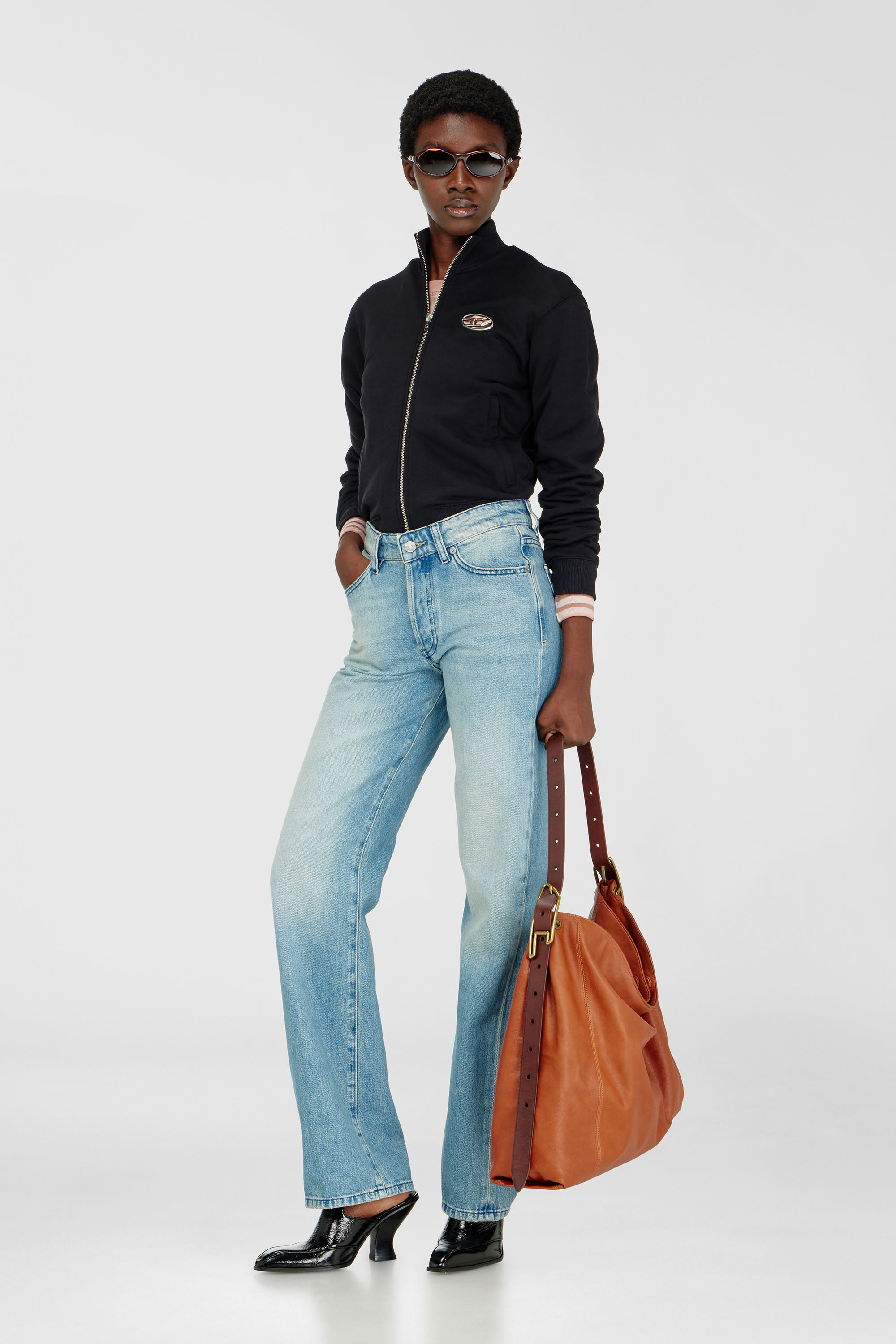 Diesel - F-FLACIN, Female's ジップアップスウェット in ブラック - 1